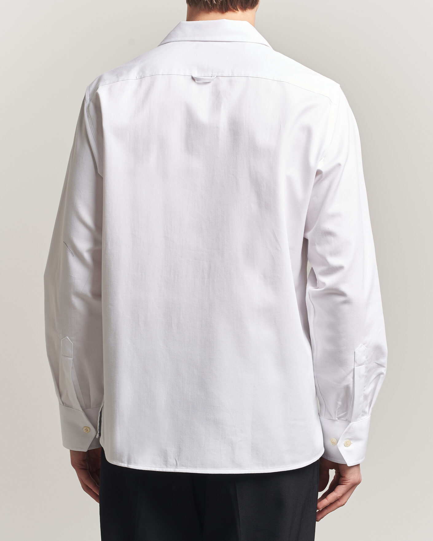 Homme | Chemises | Oscar Jacobson | Straight Fit Bowling Collar Cotton Shirt White