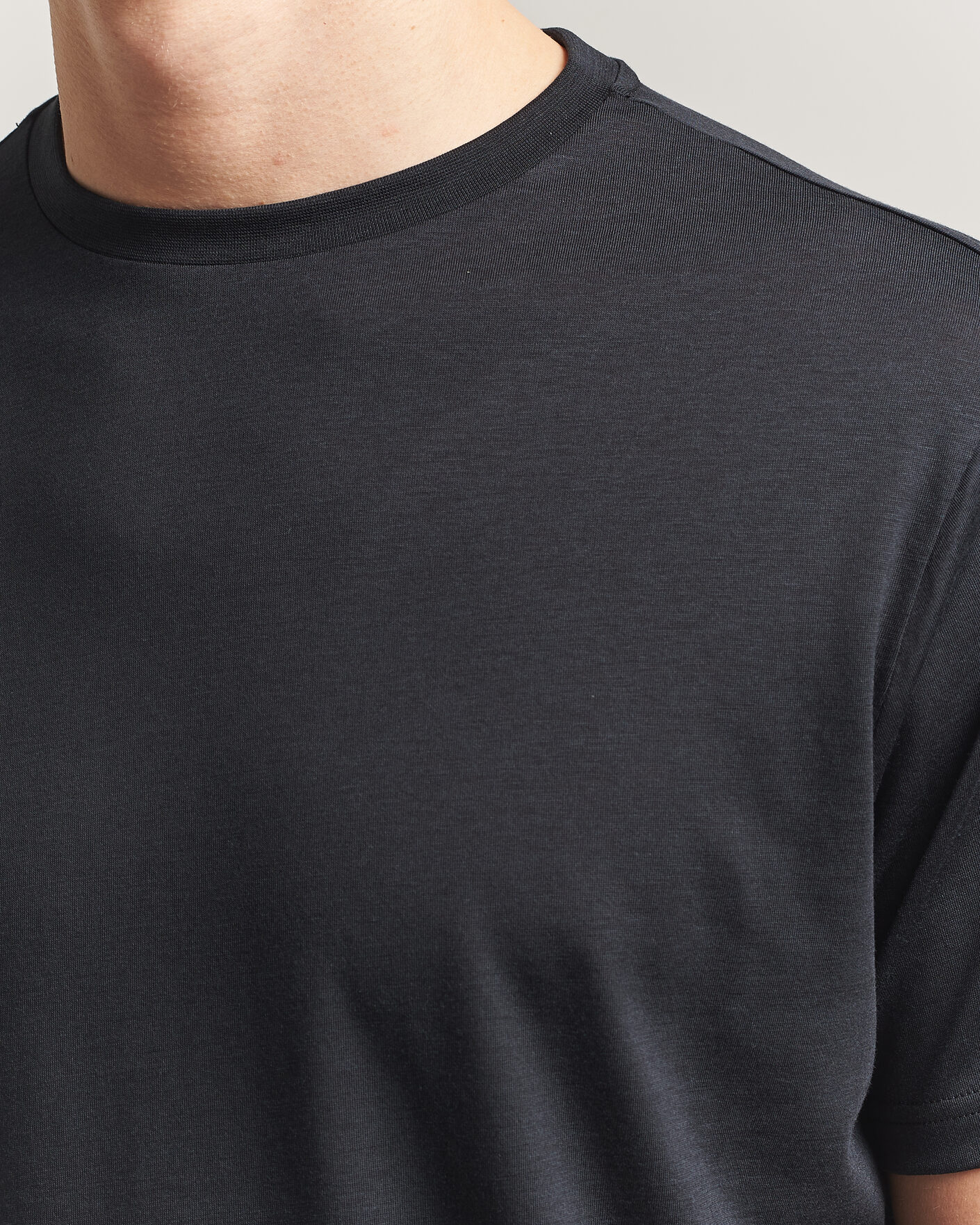 Homme | T-shirts | Oscar Jacobson | Kim Lyocel/Cotton T-Shirt Black
