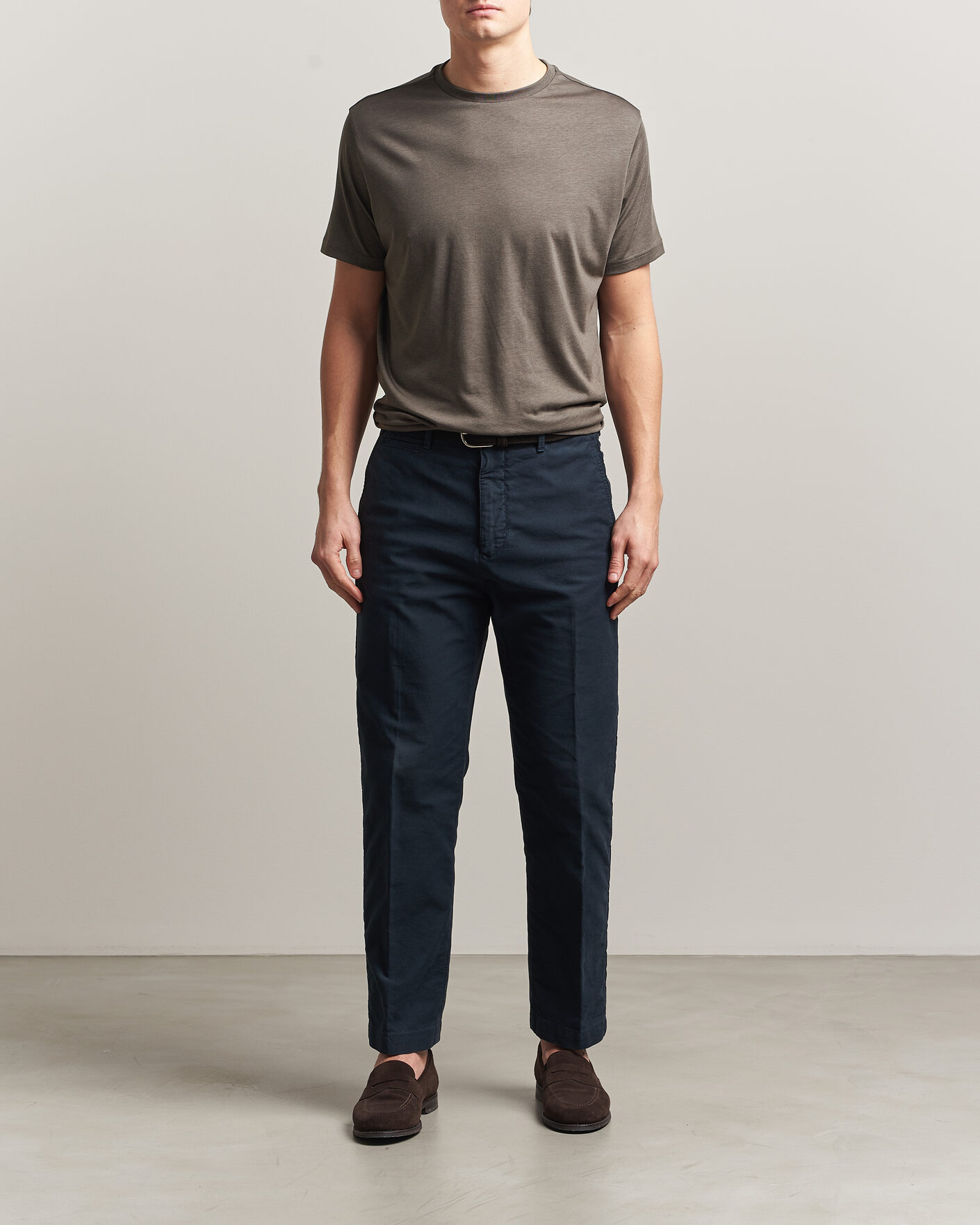 Homme | T-shirts | Oscar Jacobson | Kim Lyocel/Cotton T-Shirt Green