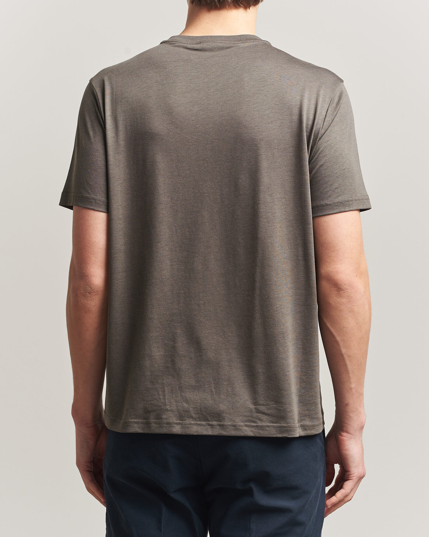 Homme | T-shirts | Oscar Jacobson | Kim Lyocel/Cotton T-Shirt Green