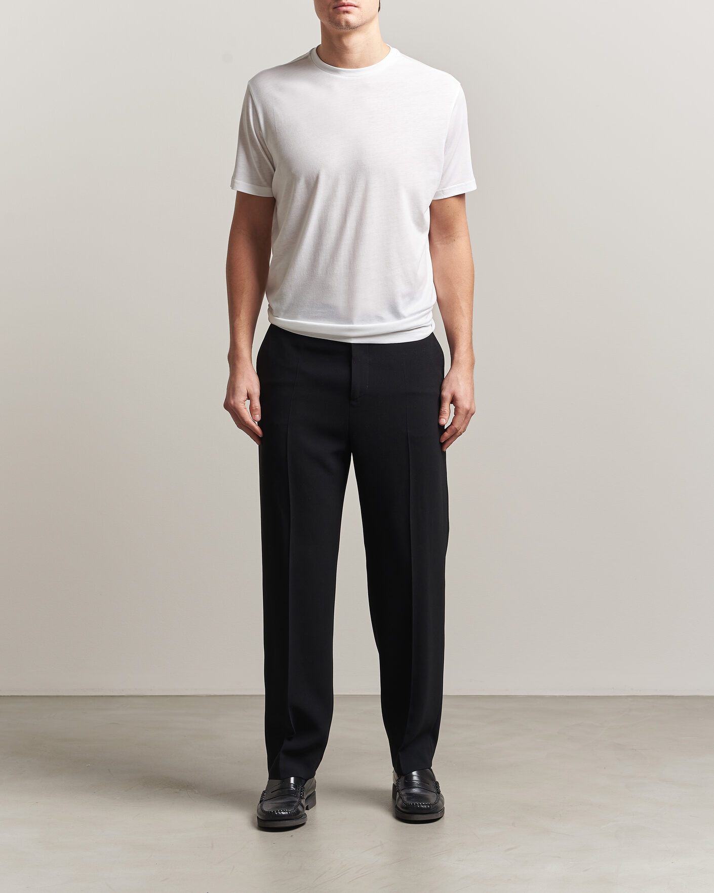 Homme | T-shirts | Oscar Jacobson | Kim Lyocel/Cotton T-Shirt White