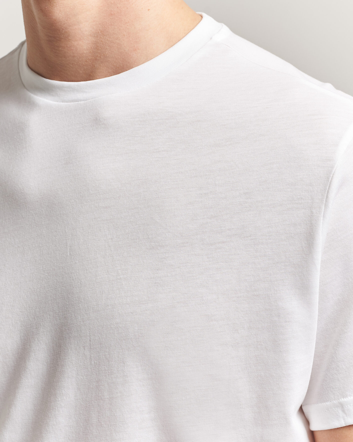 Homme | T-shirts | Oscar Jacobson | Kim Lyocel/Cotton T-Shirt White