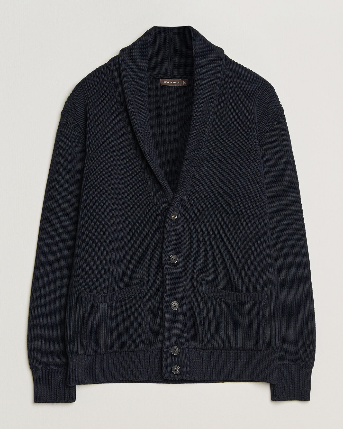 Homme | Pulls Et Tricots | Oscar Jacobson | Roland Knitted Cotton Cardigan Navy