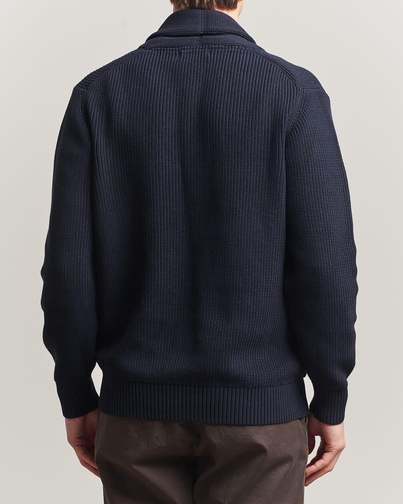 Homme | Pulls Et Tricots | Oscar Jacobson | Roland Knitted Cotton Cardigan Navy