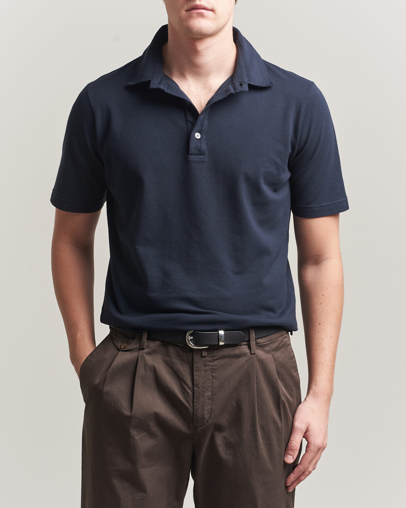 Homme | Polos | Zanone | Soft Cotton Piquet Polo Navy
