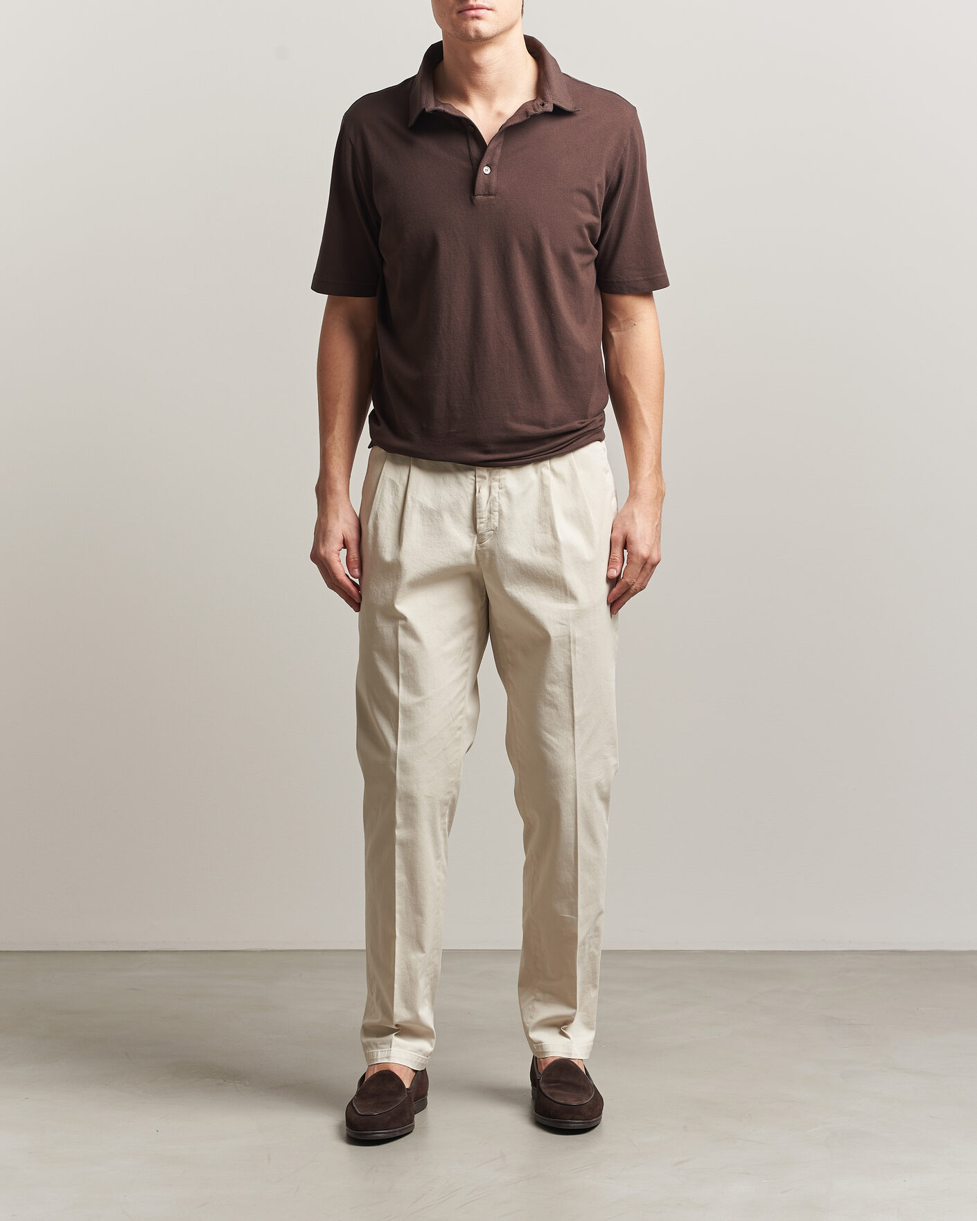 Homme | Polos | Zanone | Soft Cotton Piquet Polo Chocolate