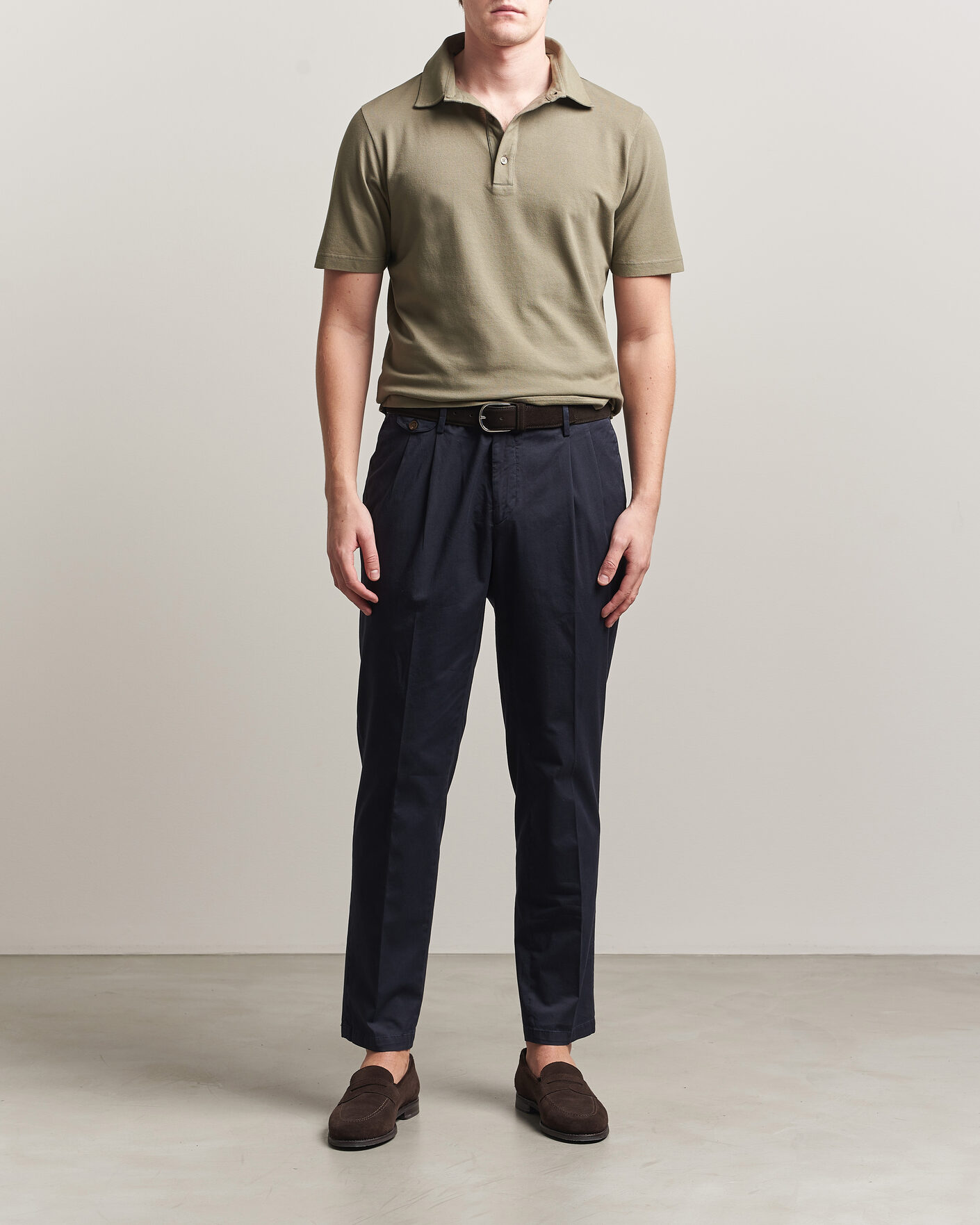 Homme | Polos | Zanone | Soft Cotton Piquet Polo Taupe