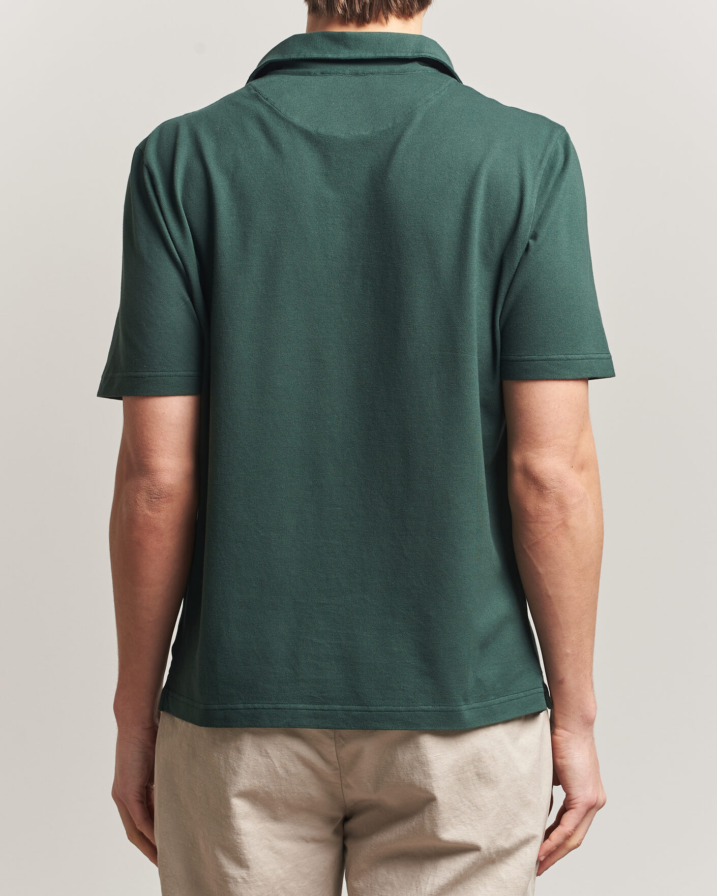 Homme | Polos | Zanone | Soft Cotton Piquet Polo Dark Green