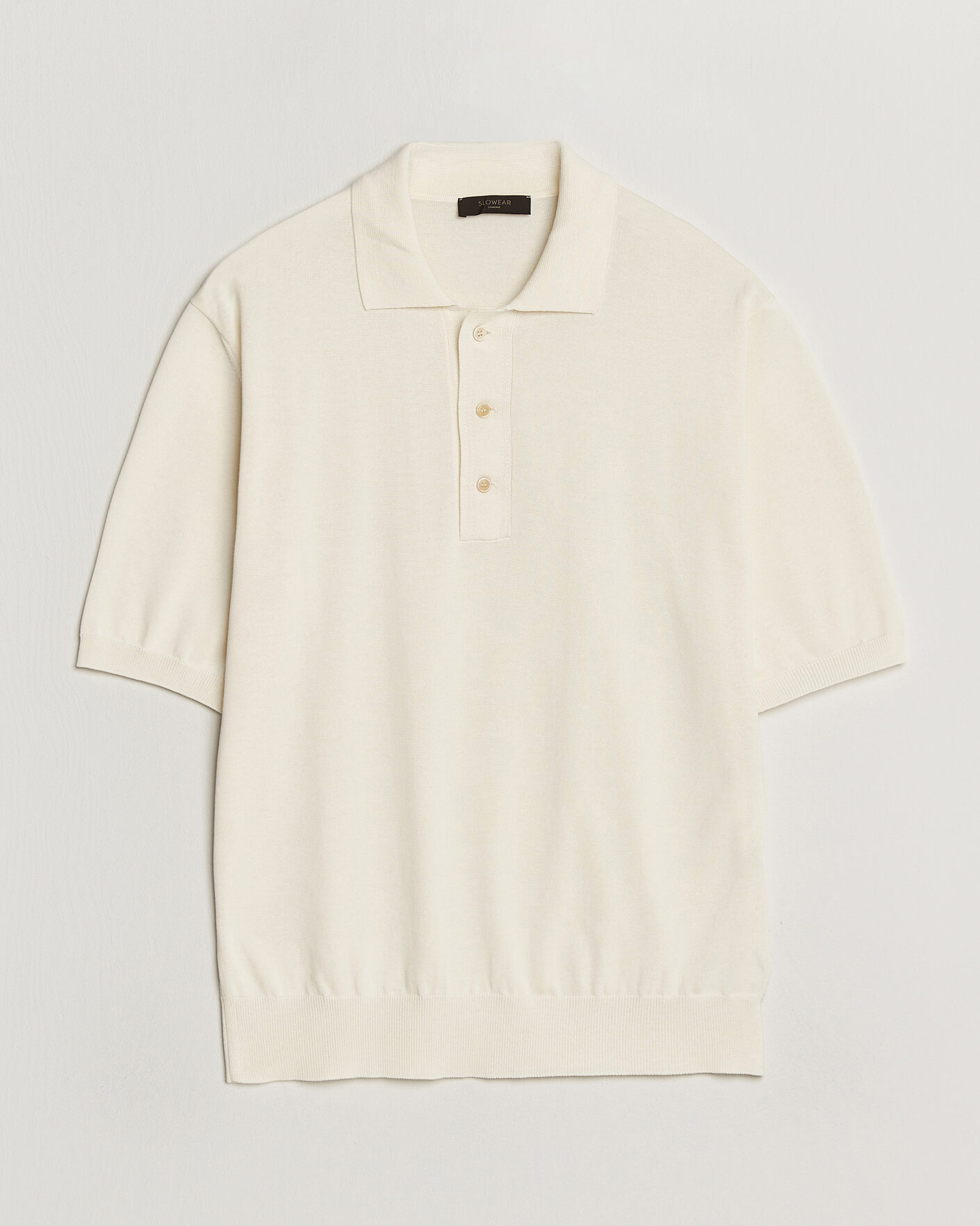 Homme | Polos | Zanone | Knitted Cotton Polo Off White