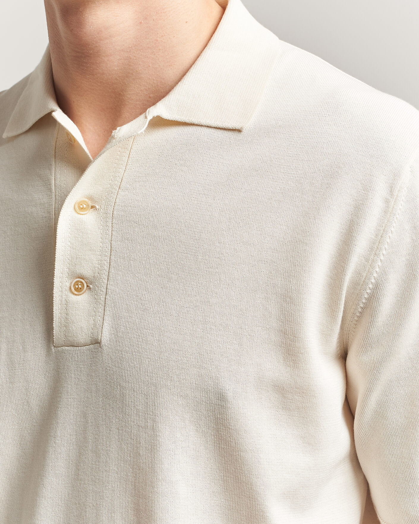 Homme | Polos | Zanone | Knitted Cotton Polo Off White