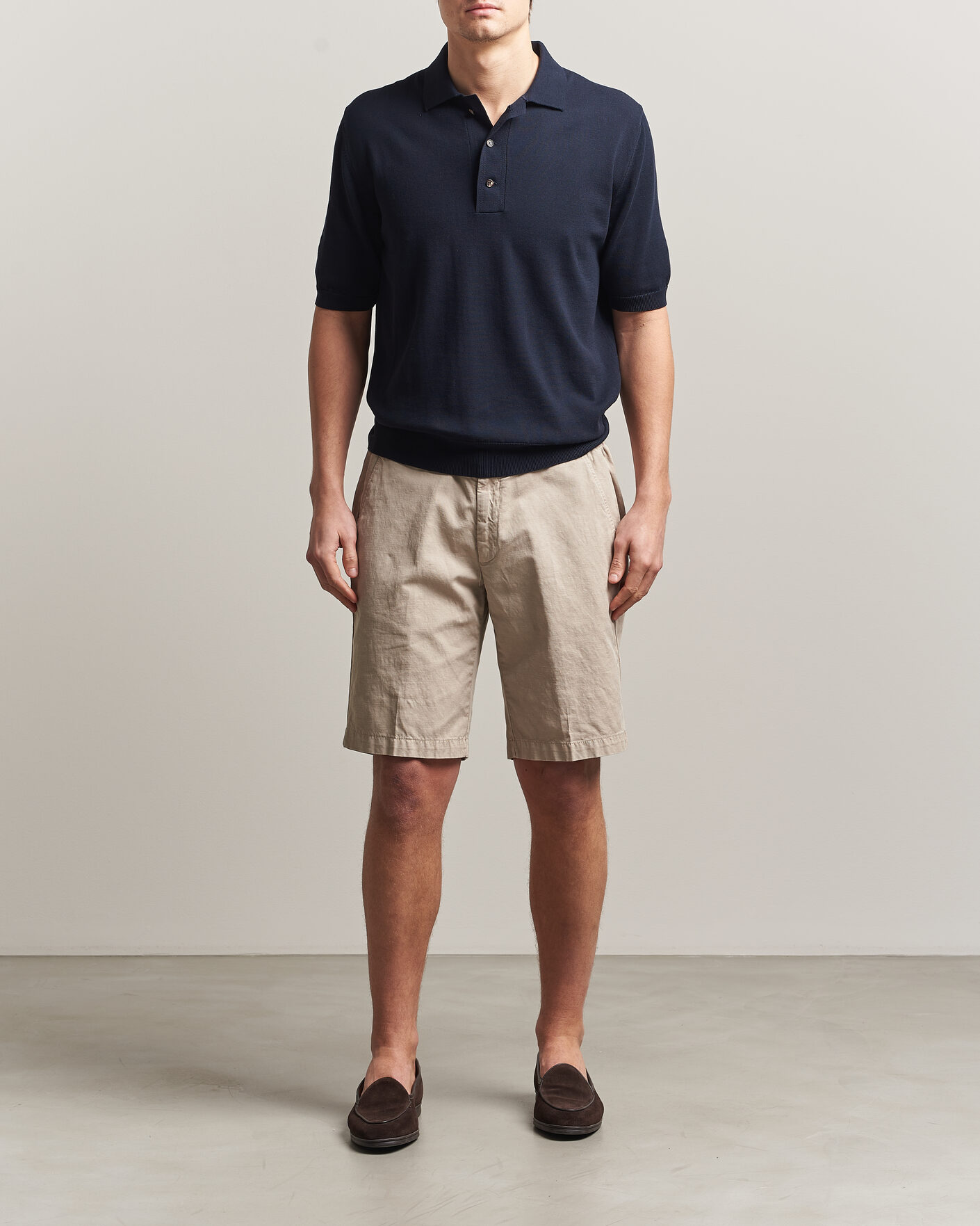 Homme | Polos | Zanone | Knitted Cotton Polo Navy