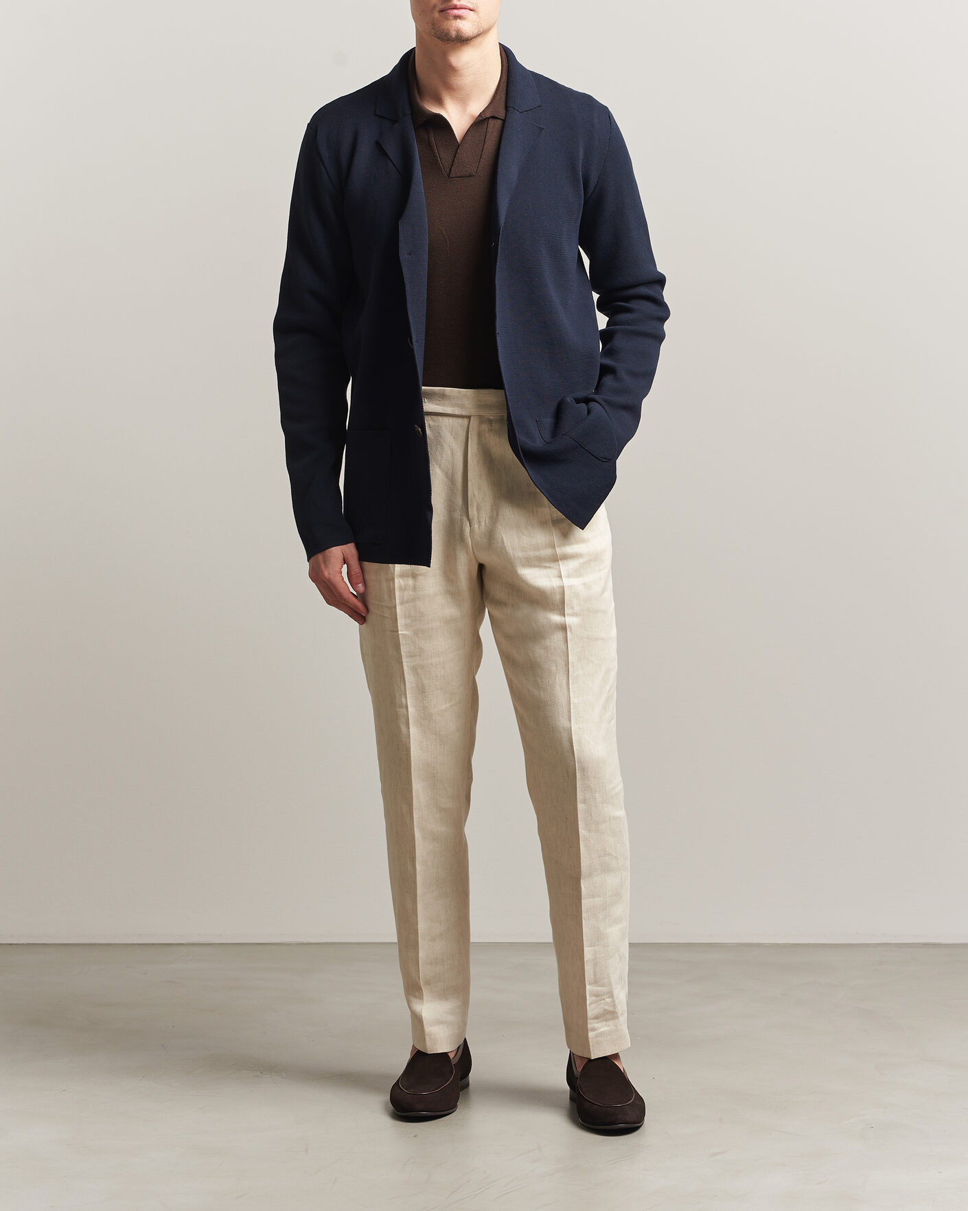 Homme | Blazers | Zanone | Knitted Cotton Blazer Navy