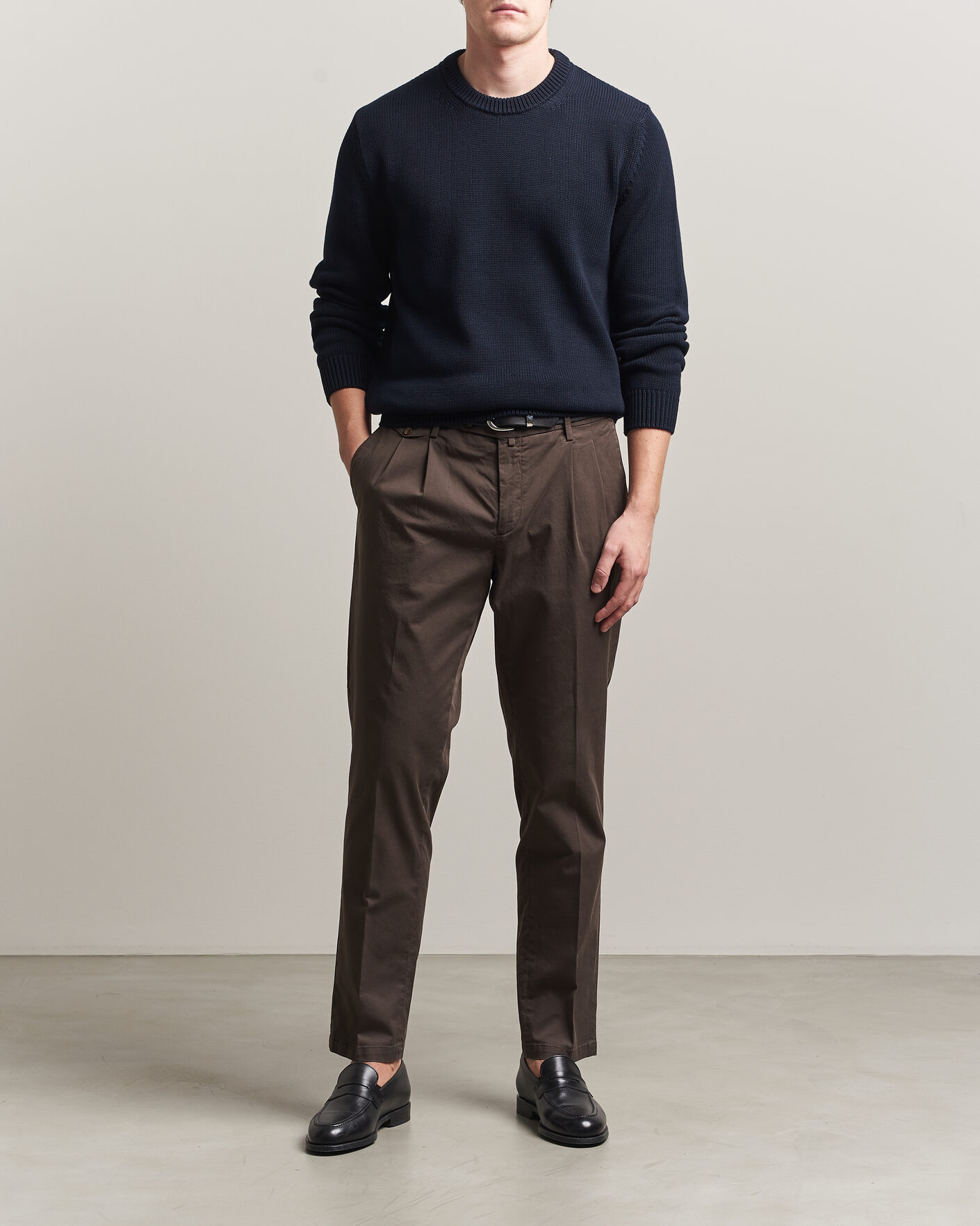 Homme | Pulls Et Tricots | Zanone | Soft Cotton Crew Neck Sweater Navy