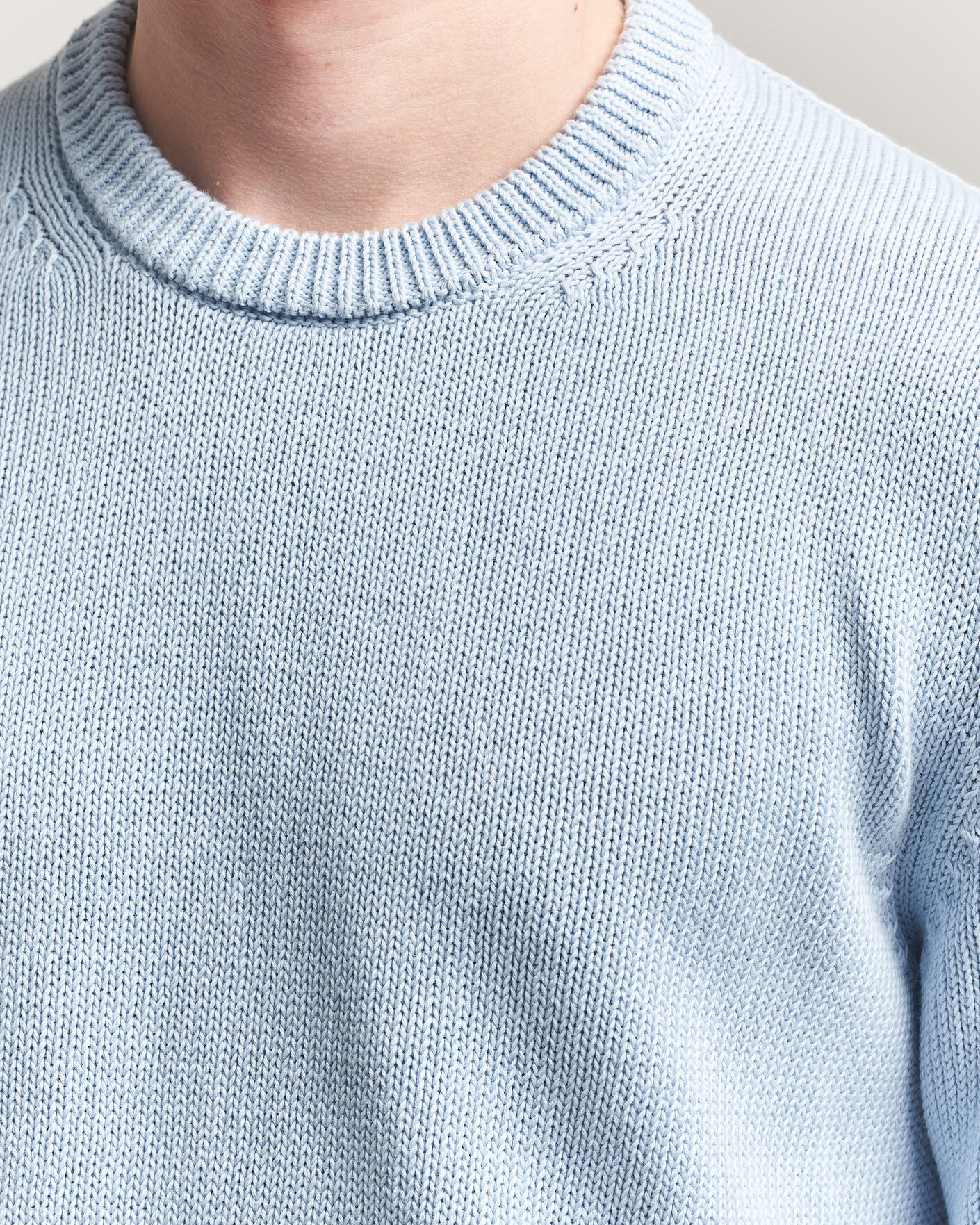 Homme | Pulls Et Tricots | Zanone | Soft Cotton Crew Neck Sweater Sky Blue