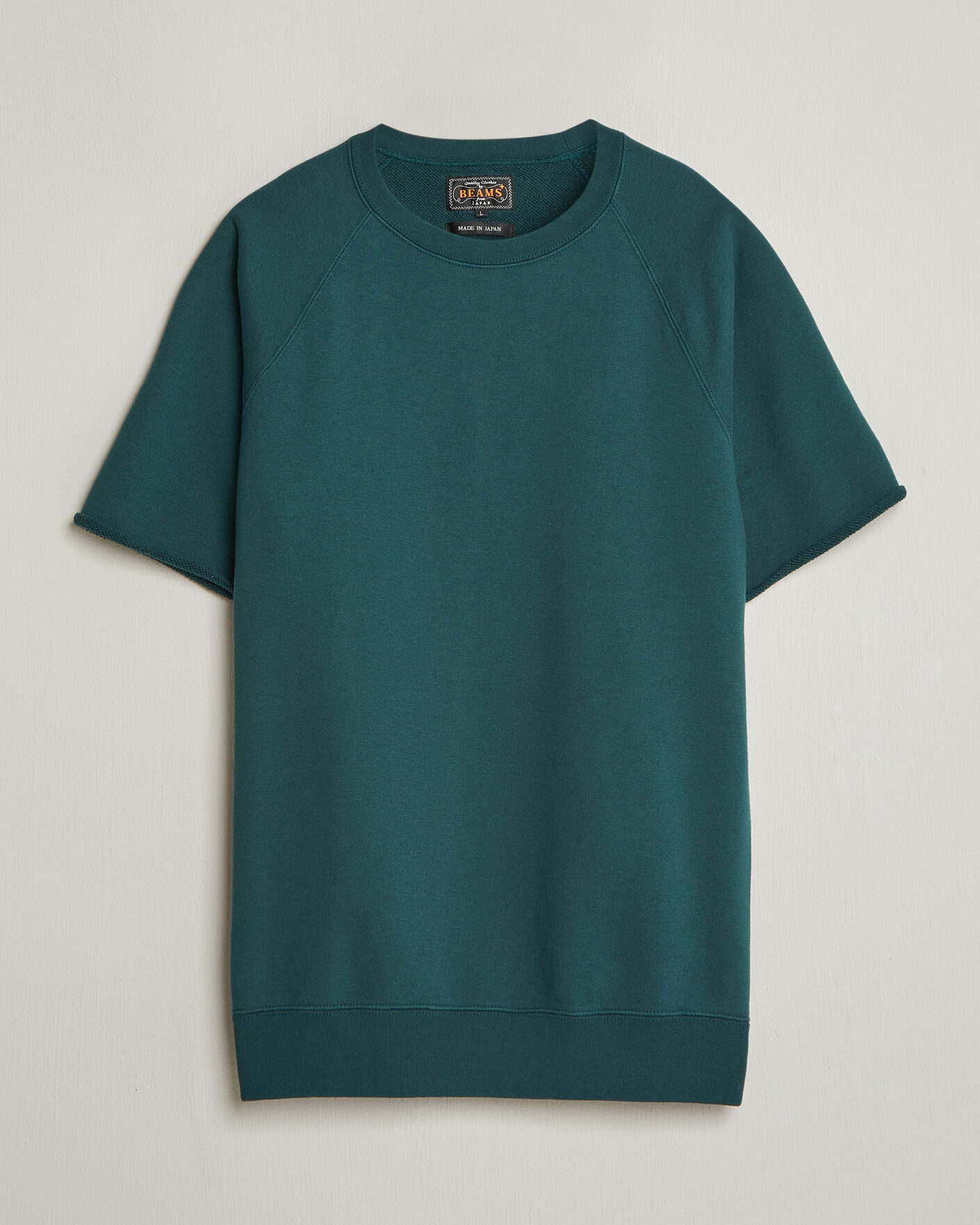 Homme | T-shirts | BEAMS PLUS | Short Sleeve Cut Off Sweat Dark Green