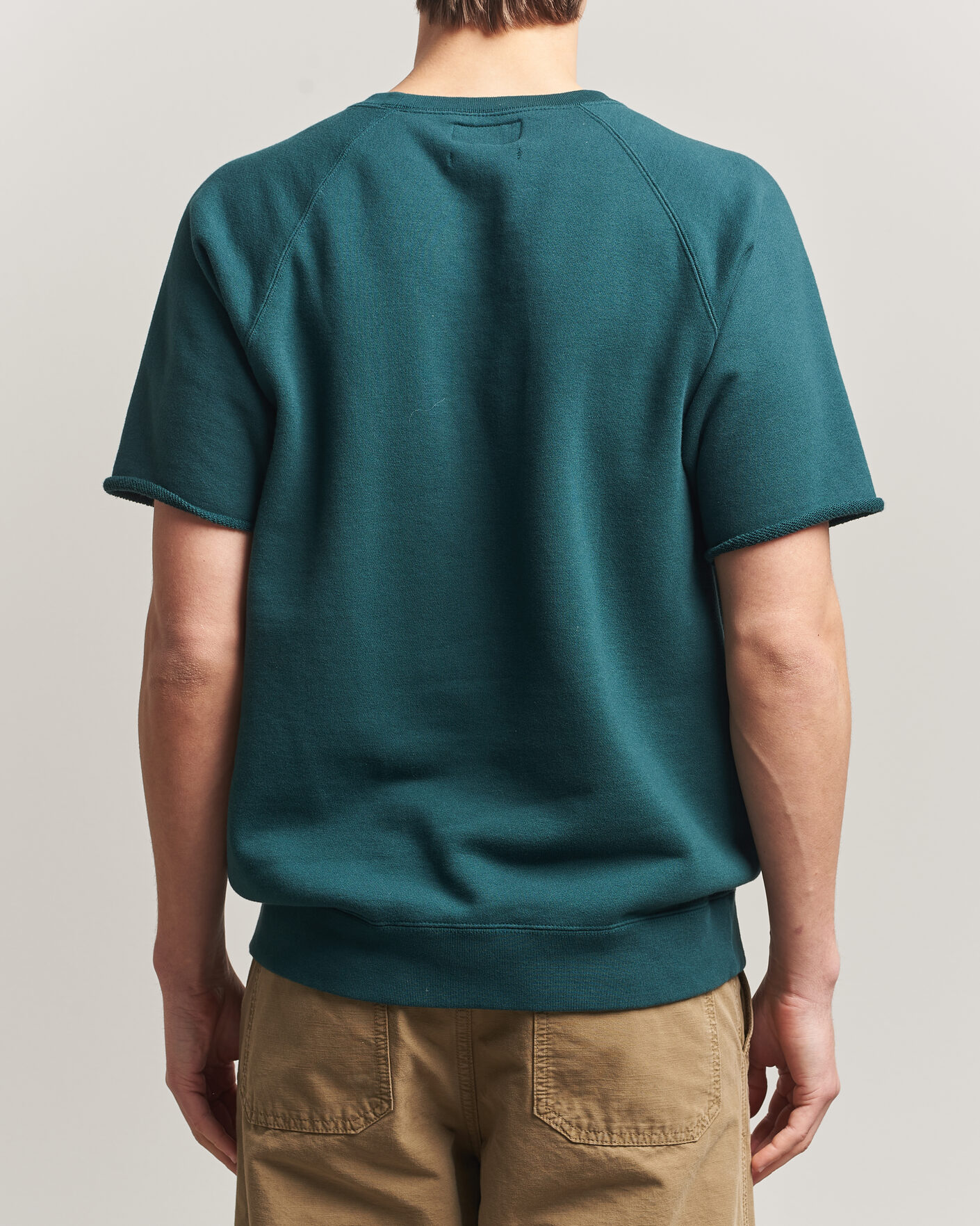Homme | T-shirts | BEAMS PLUS | Short Sleeve Cut Off Sweat Dark Green