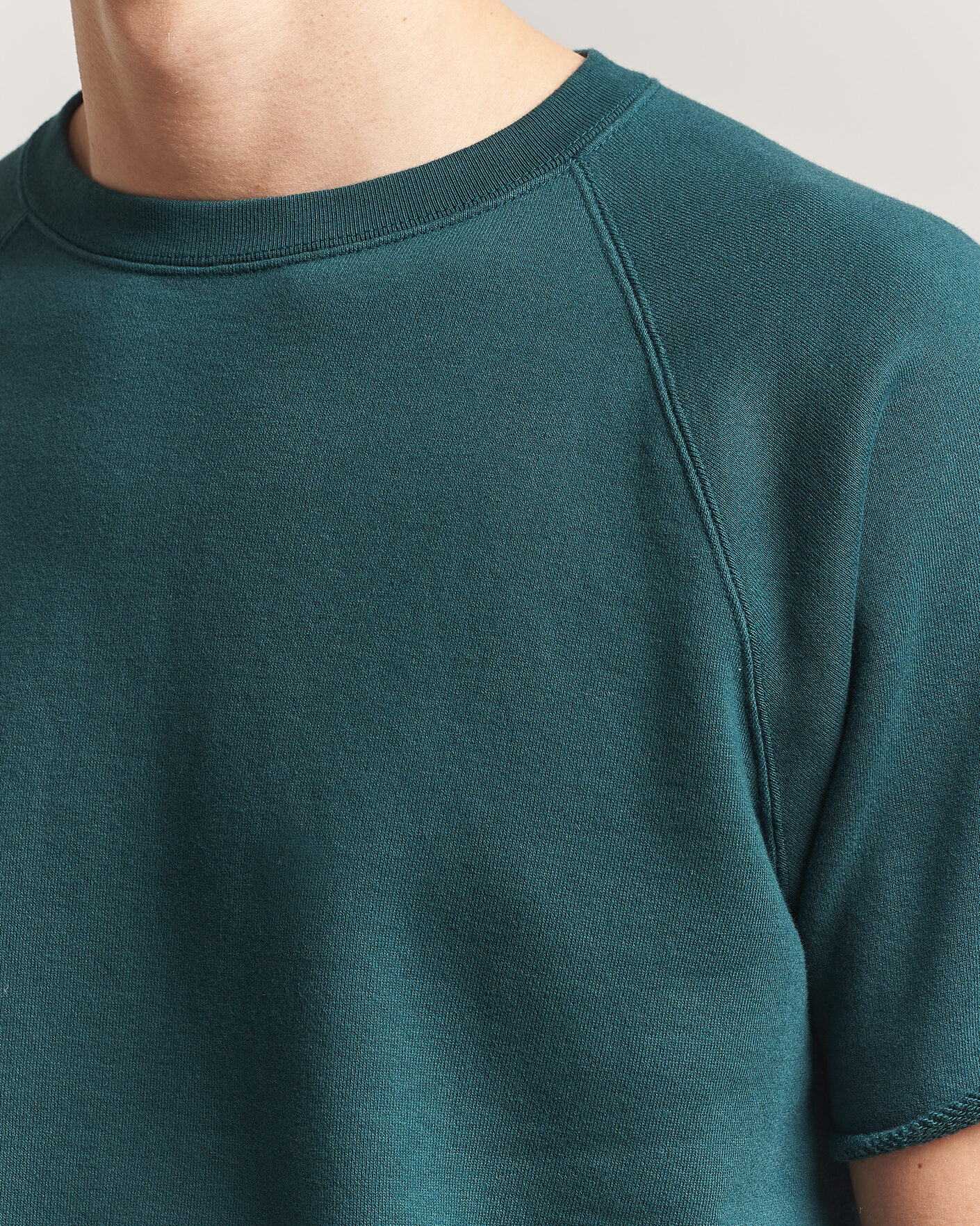 Homme | T-shirts | BEAMS PLUS | Short Sleeve Cut Off Sweat Dark Green