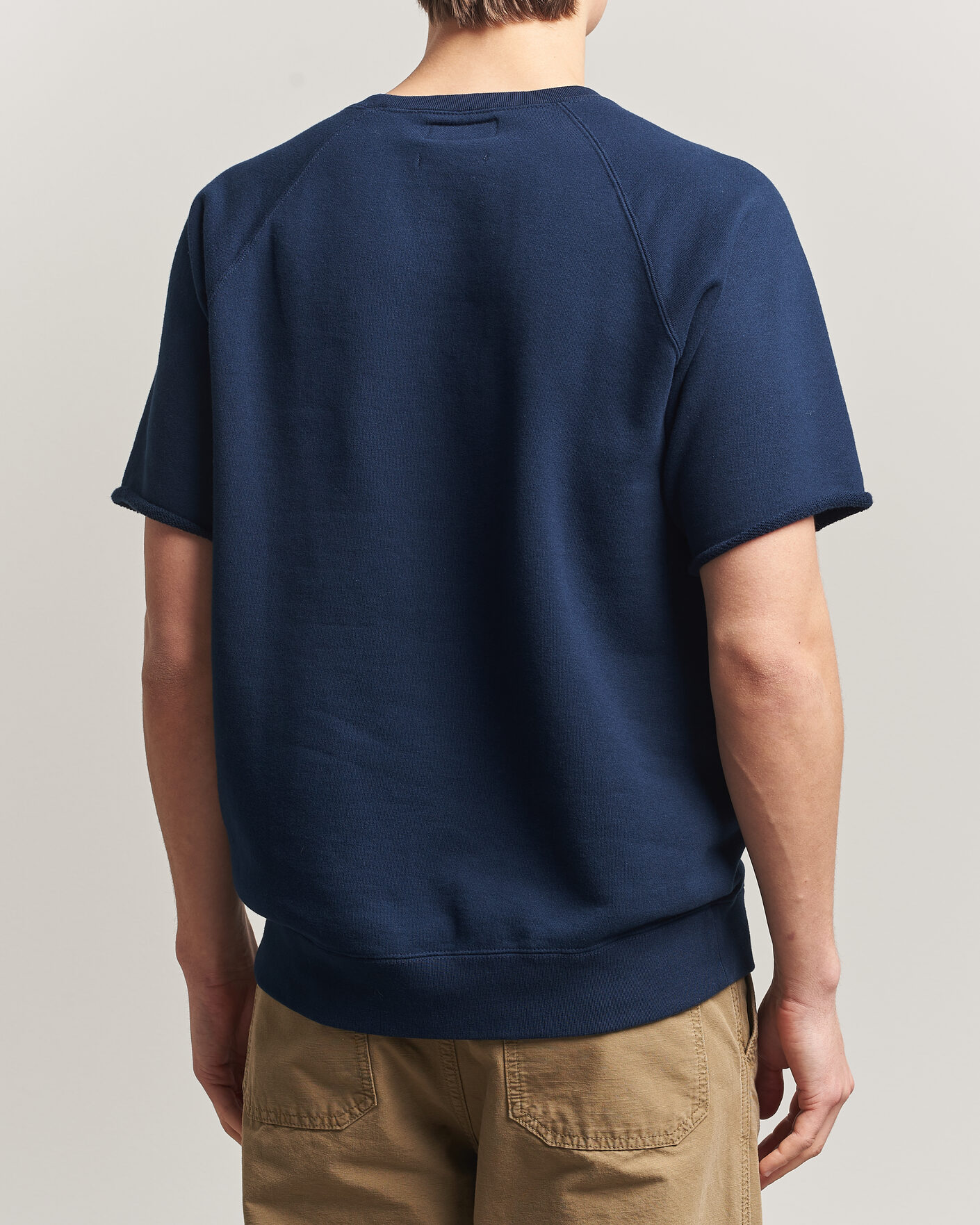 Homme | T-shirts | BEAMS PLUS | Short Sleeve Cut Off Sweat Navy