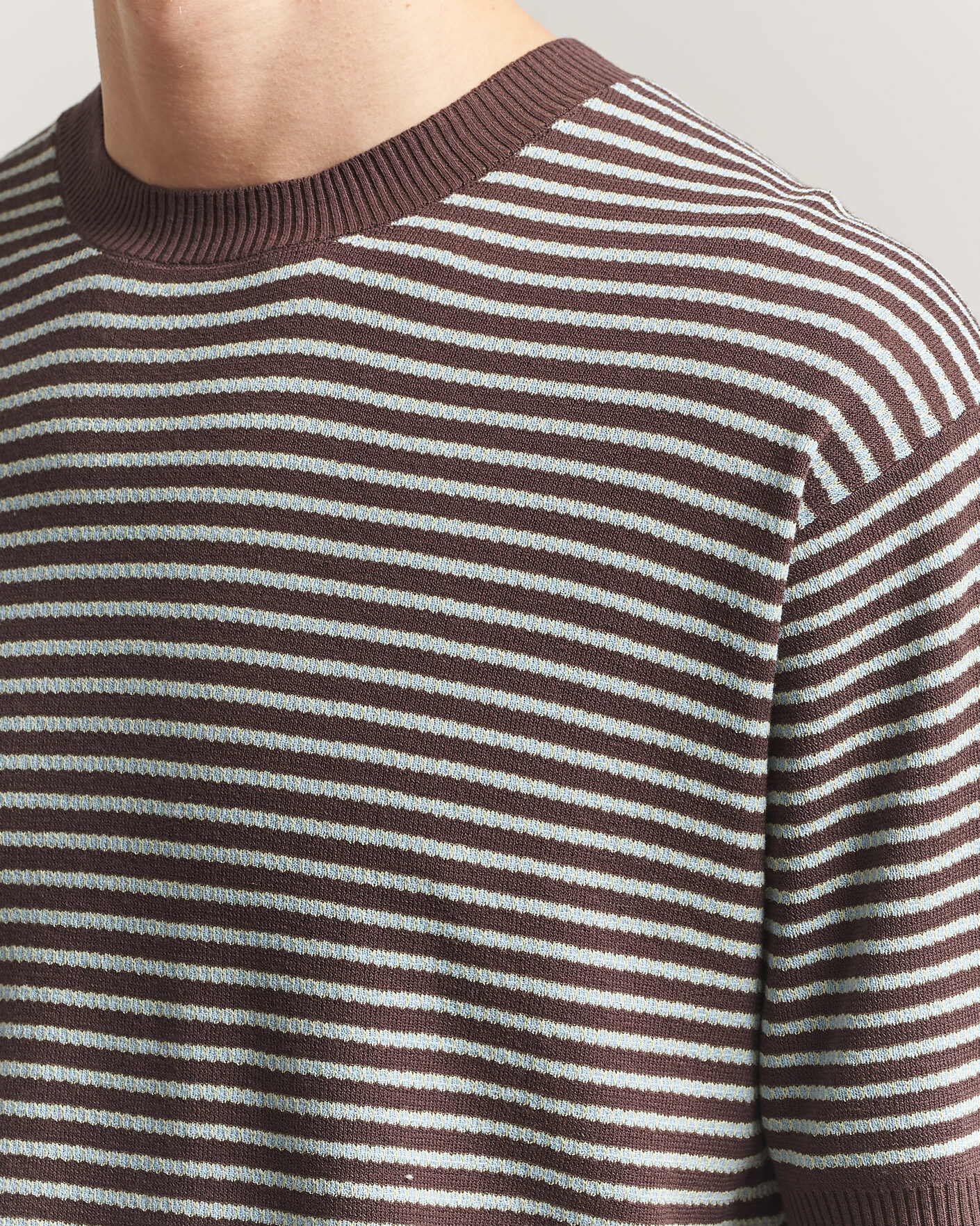 Homme | T-shirts | BEAMS PLUS | Jacquard Knit T-Shirt Brown