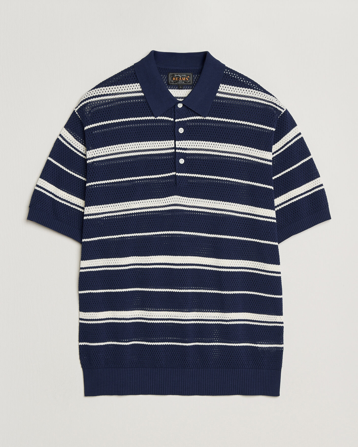 Homme | Polos | BEAMS PLUS | Short Sleeve Mesh Knit Polo Navy