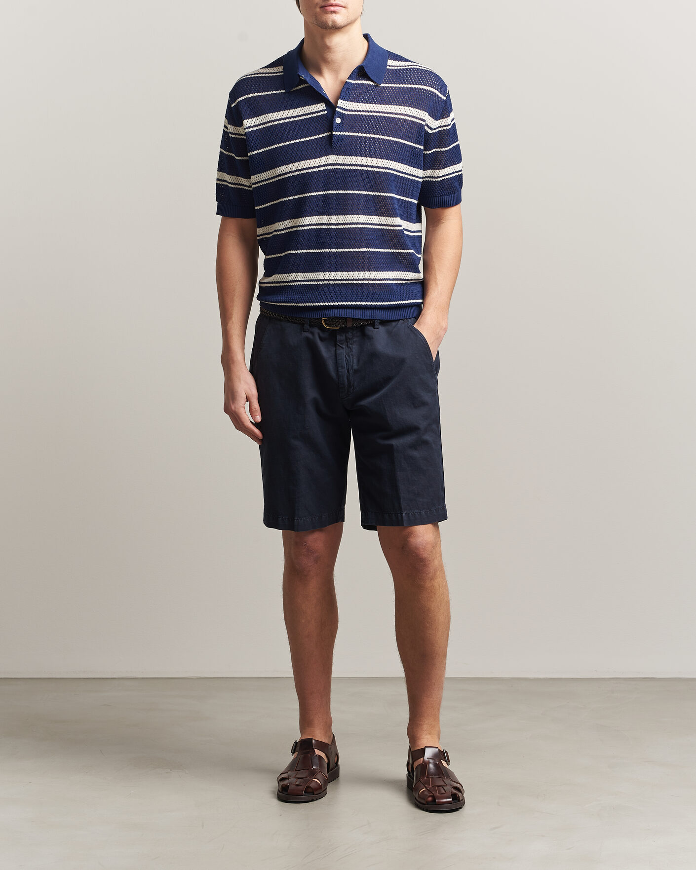 Homme | Polos | BEAMS PLUS | Short Sleeve Mesh Knit Polo Navy
