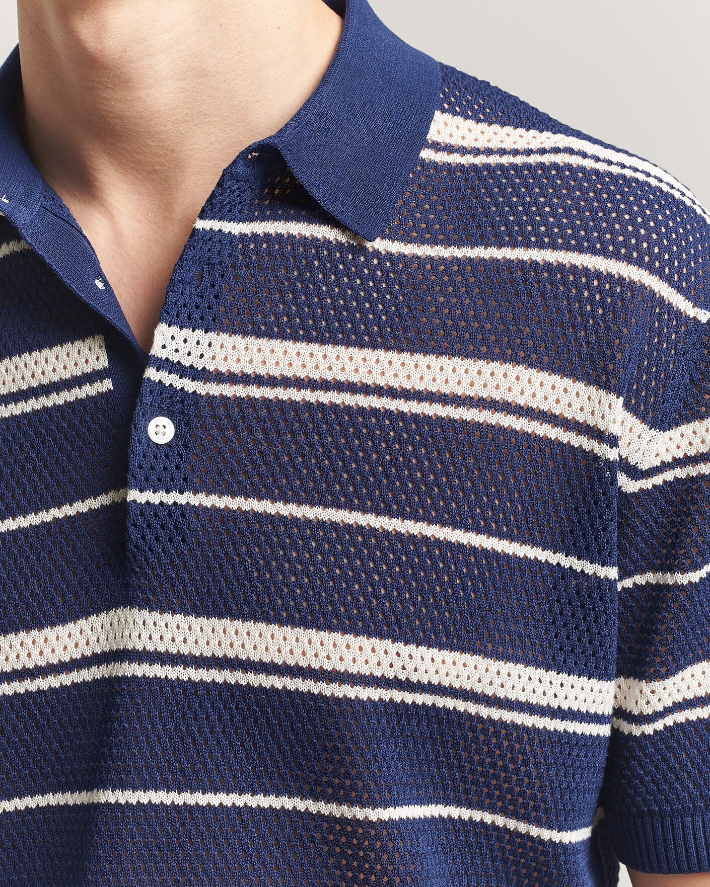 Homme | Polos | BEAMS PLUS | Short Sleeve Mesh Knit Polo Navy