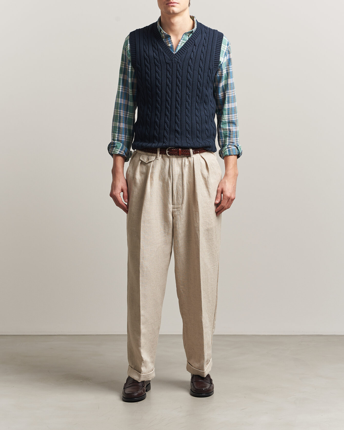 Homme | Pulls Et Tricots | BEAMS PLUS | Cable Knit Vest Navy