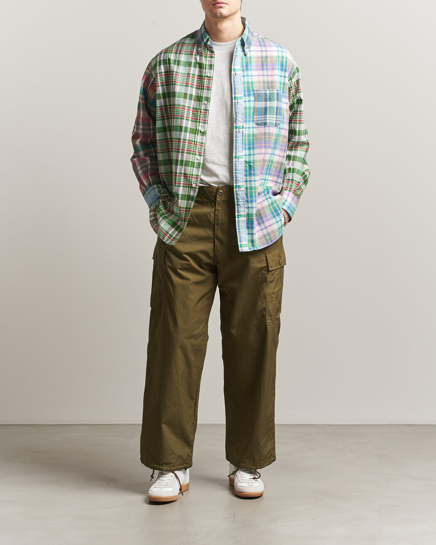 Homme | Chemises | BEAMS PLUS | Patchwork Madras Shirt Multicolour
