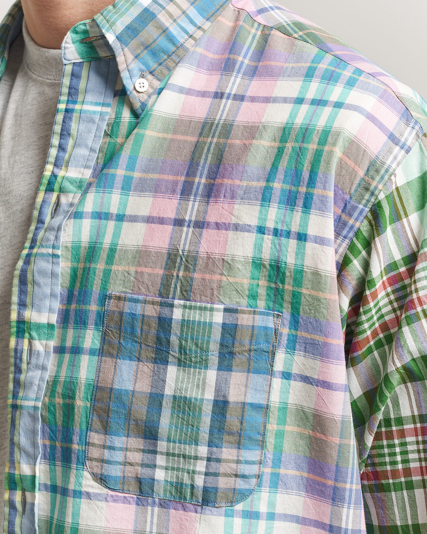 Homme | Chemises | BEAMS PLUS | Patchwork Madras Shirt Multicolour