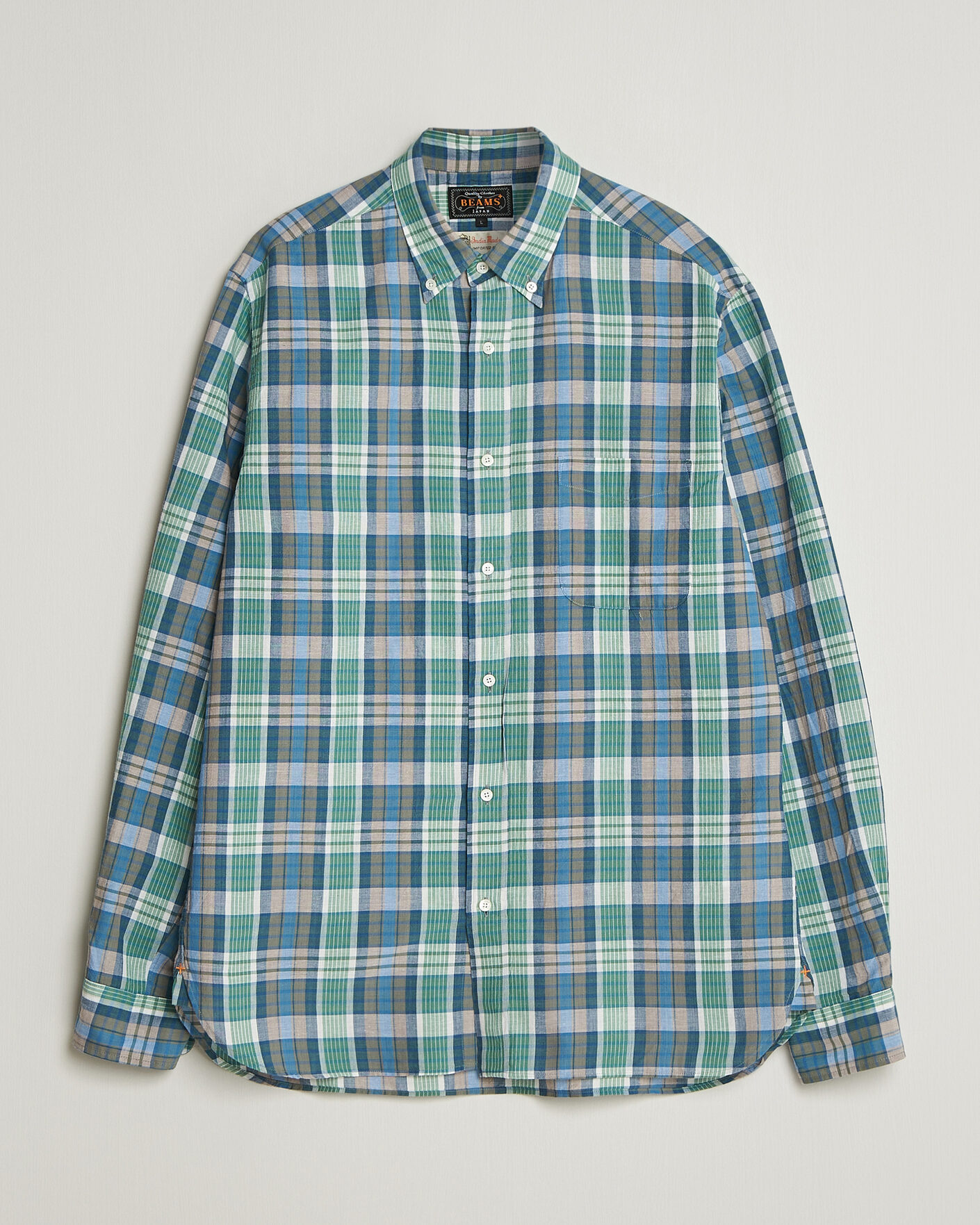 Homme | Chemises | BEAMS PLUS | Madras Button Down Shirt Blue