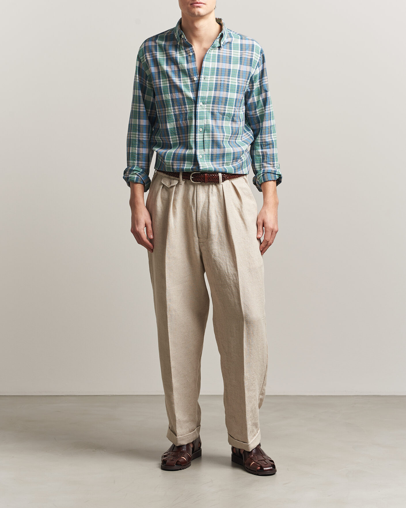 Homme | Chemises | BEAMS PLUS | Madras Button Down Shirt Blue
