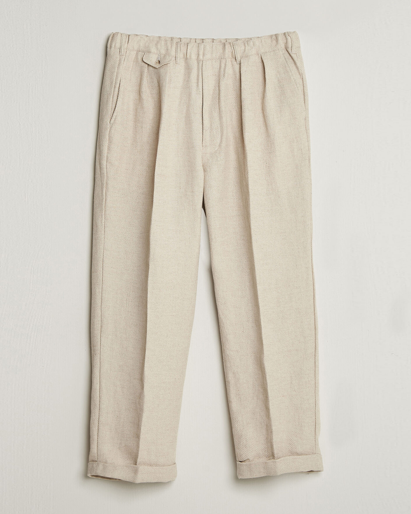 Homme | Pantalons | BEAMS PLUS | Cotton/Linen Pleated Trousers Off White