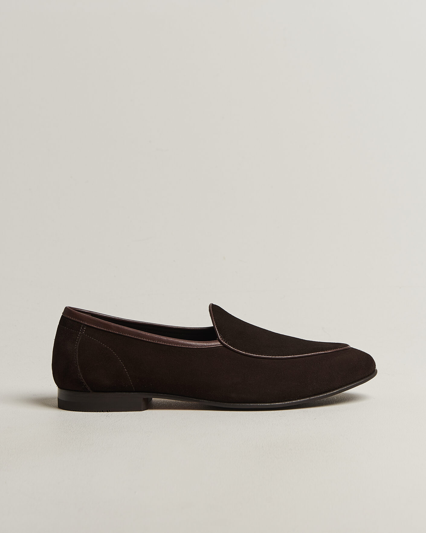 Homme | Loafers | Loake 1880 | Belgrave Suede Belgian Loafer Dark Brown