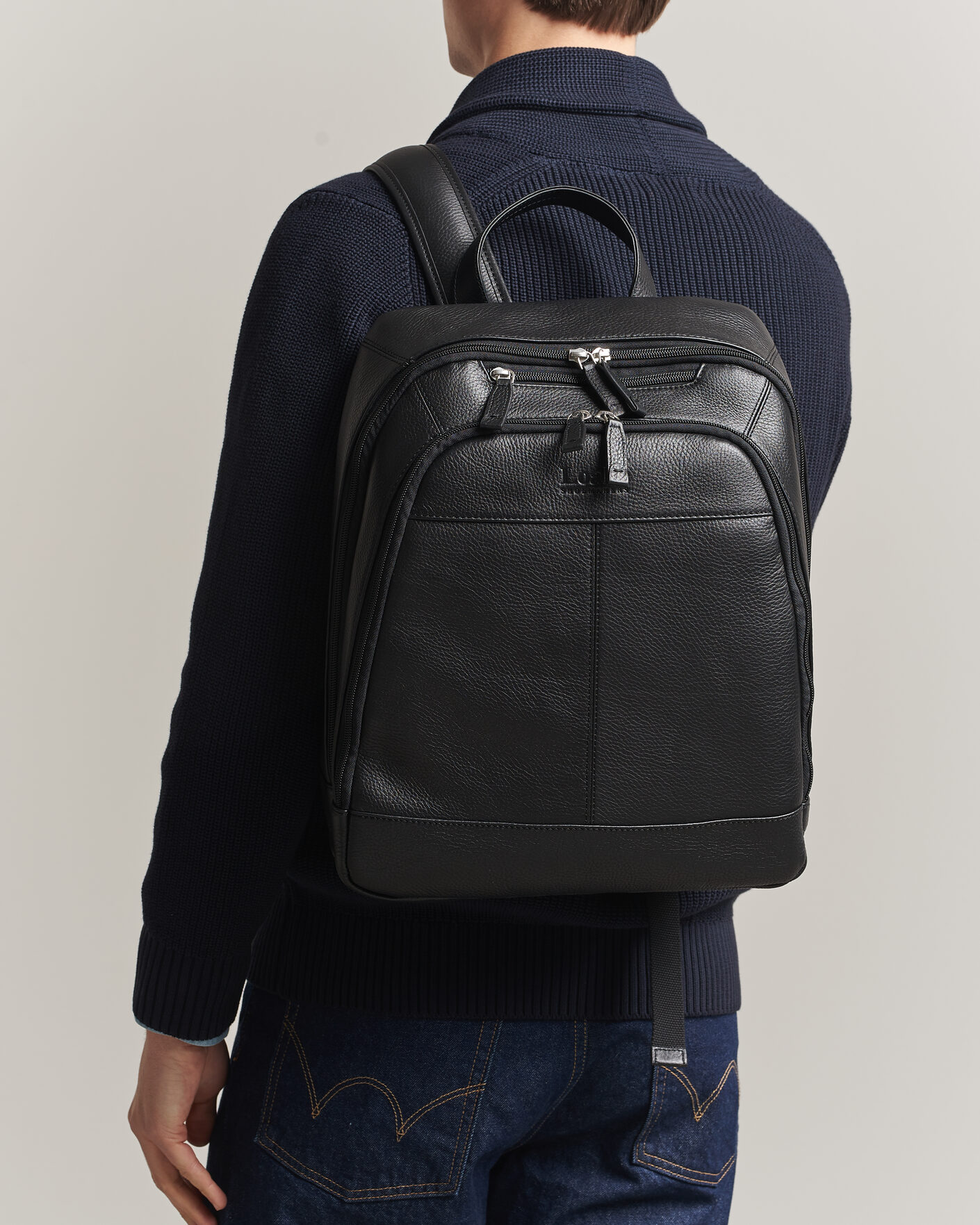 Homme | Sacs | Loake Shoemakers | Waterloo Grained Leather Backpack Black