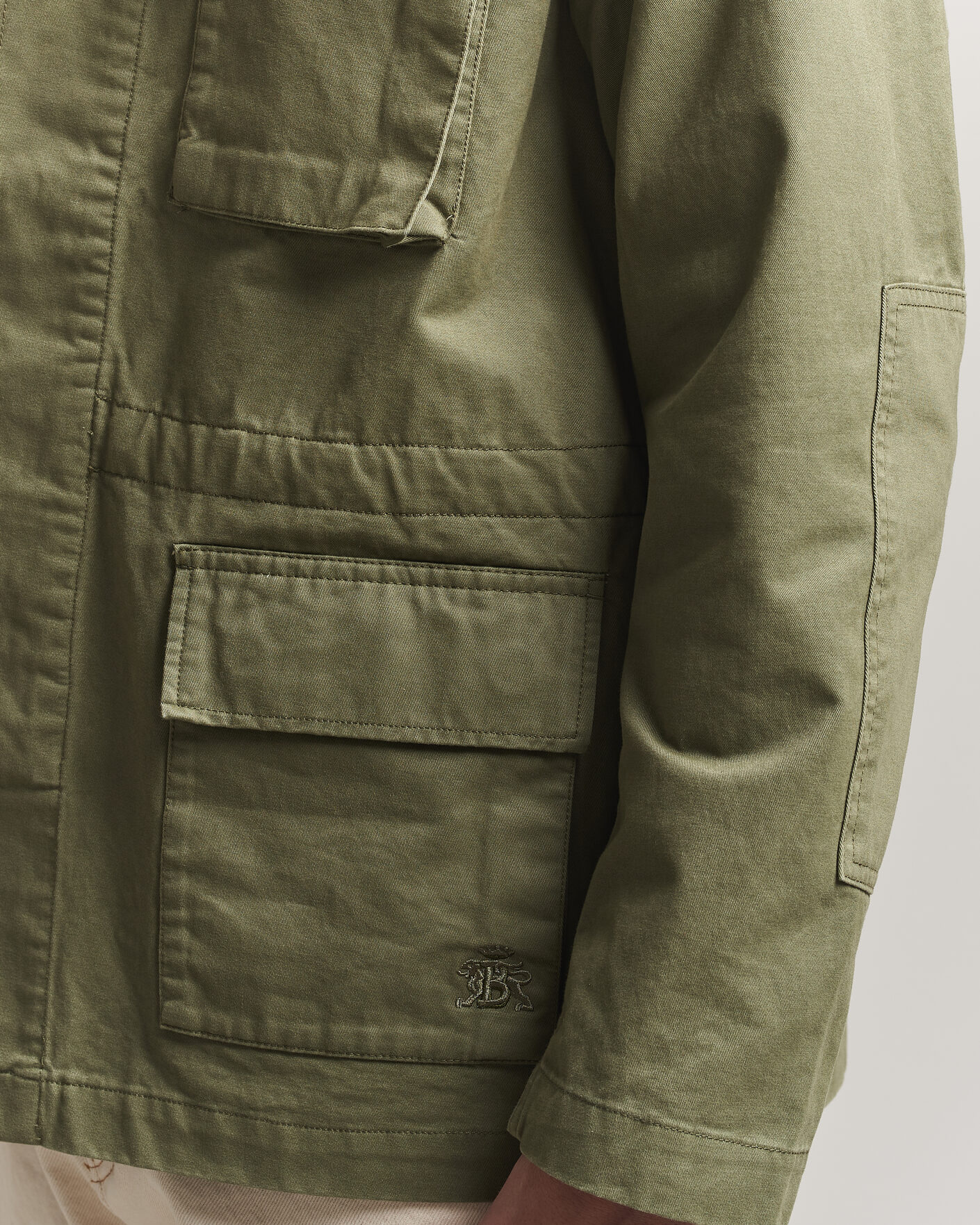 Homme | Manteaux Et Vestes | Baracuta | Washed Cotton Twill Field Shacket Lichen Green