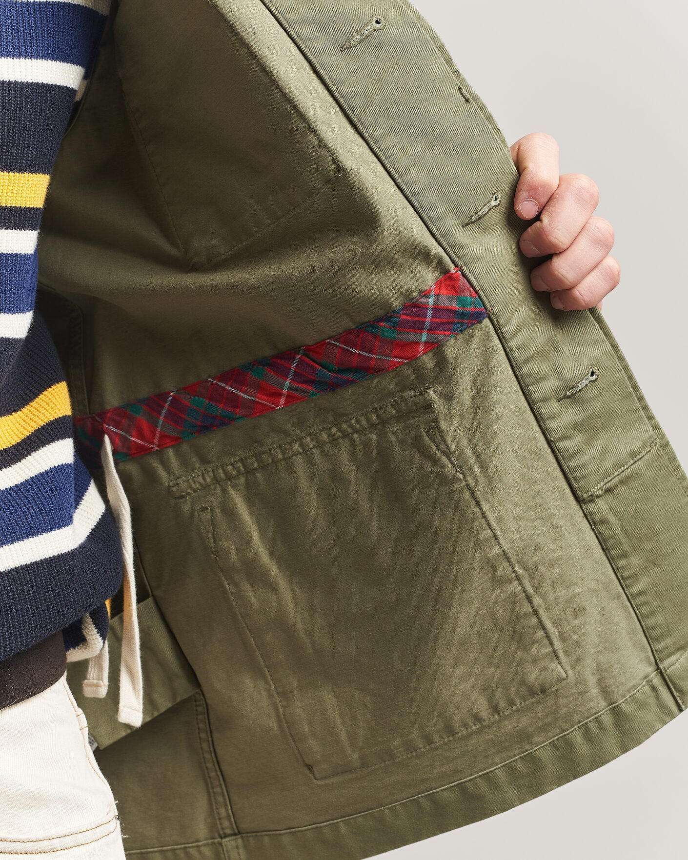 Homme | Manteaux Et Vestes | Baracuta | Washed Cotton Twill Field Shacket Lichen Green