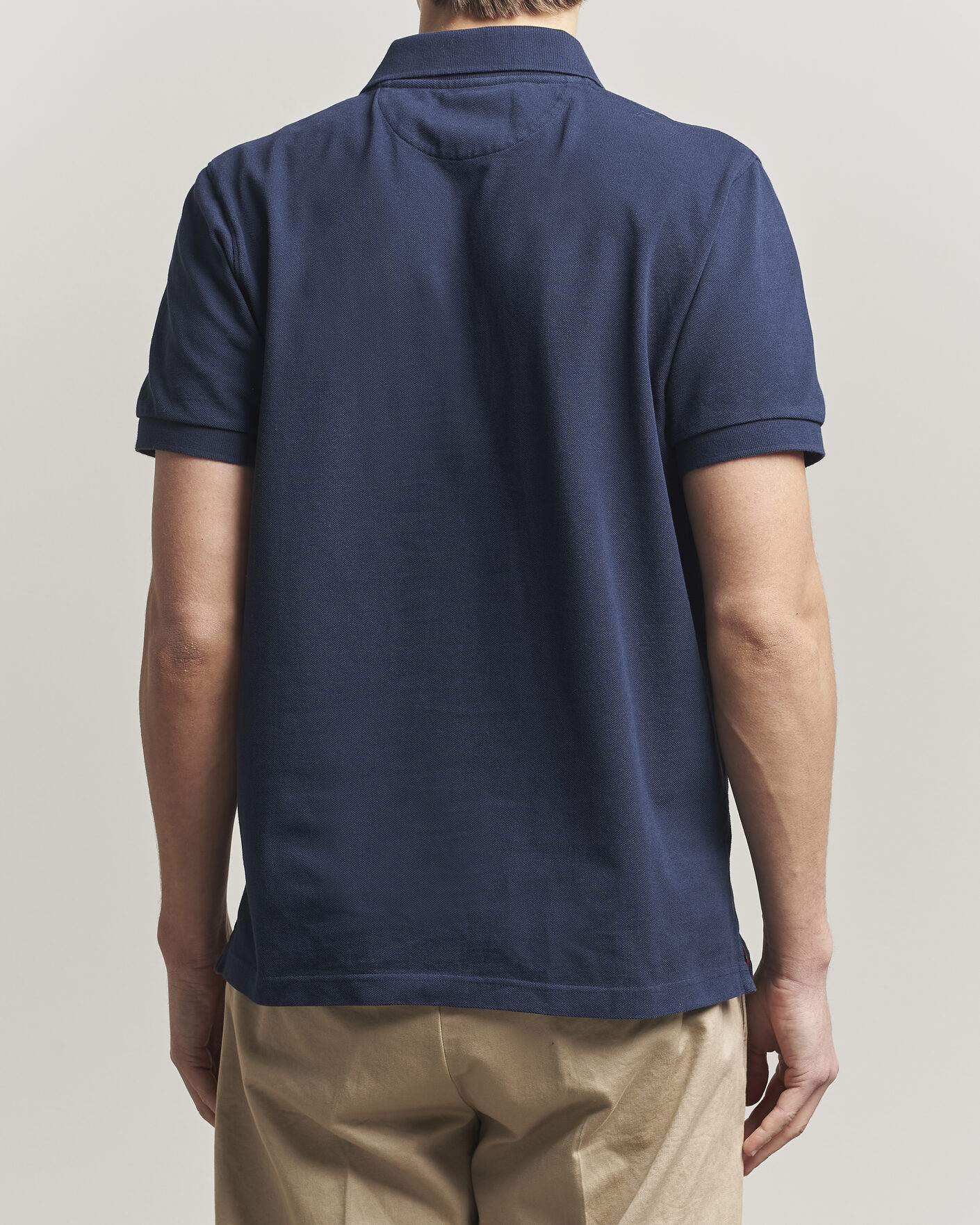 Homme | Polos | Baracuta | Tartan Placket Piquet Polo Navy