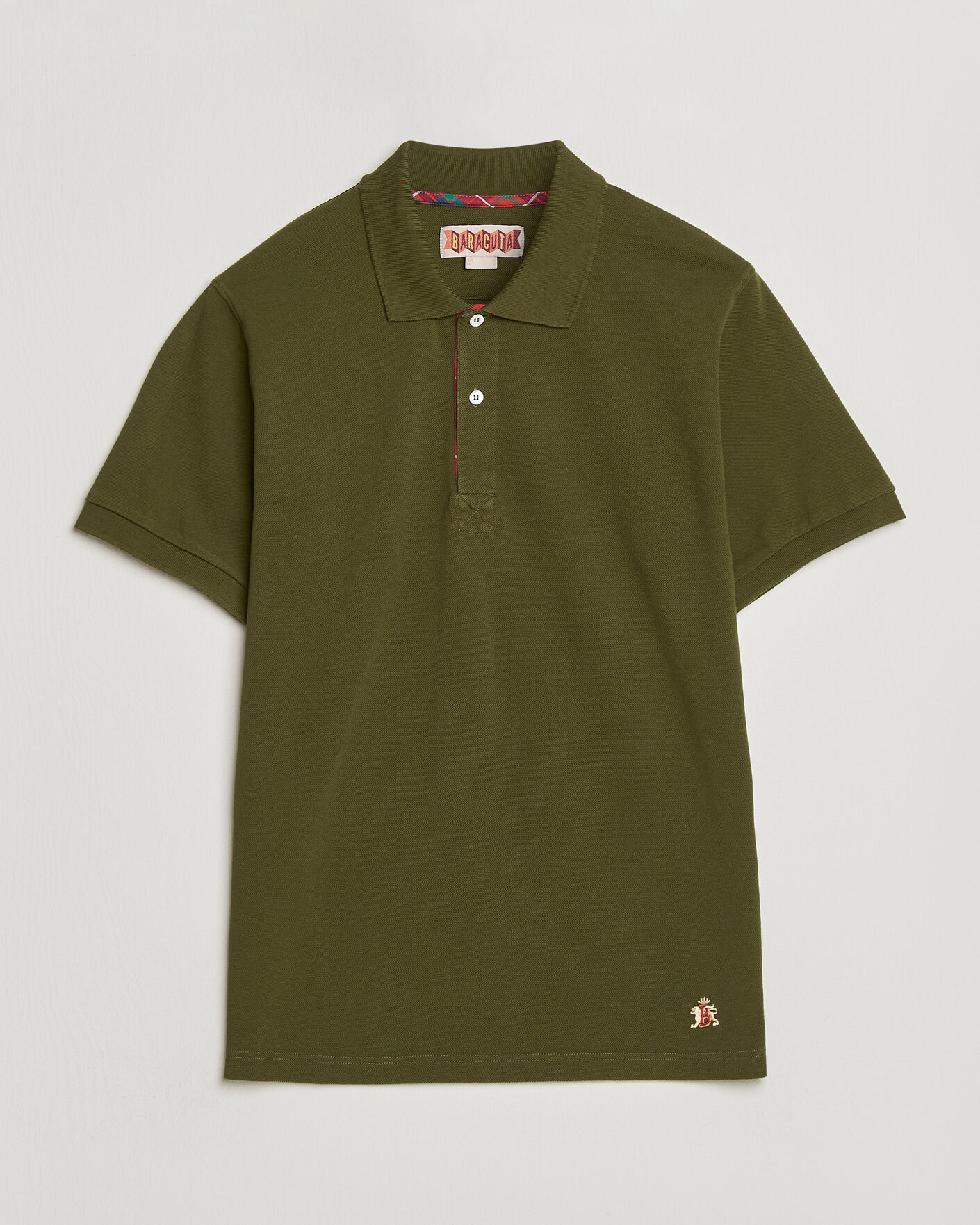 Homme | Polos | Baracuta | Tartan Placket Piquet Polo Beech