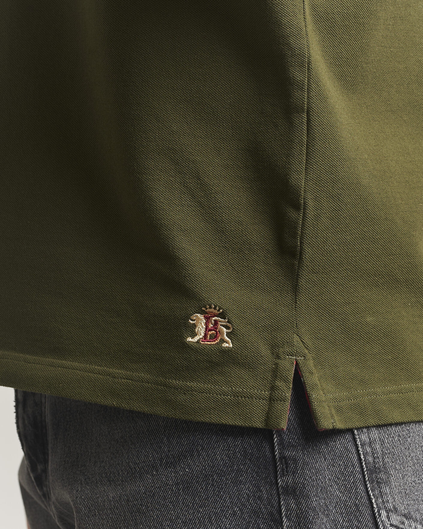 Homme | Polos | Baracuta | Tartan Placket Piquet Polo Beech