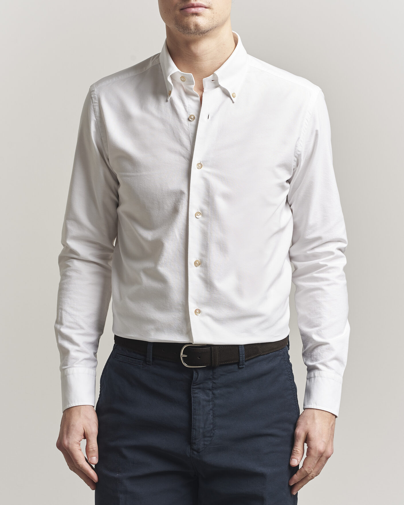 Homme | Chemises | Grigio | Oxford Button Down Shirt White