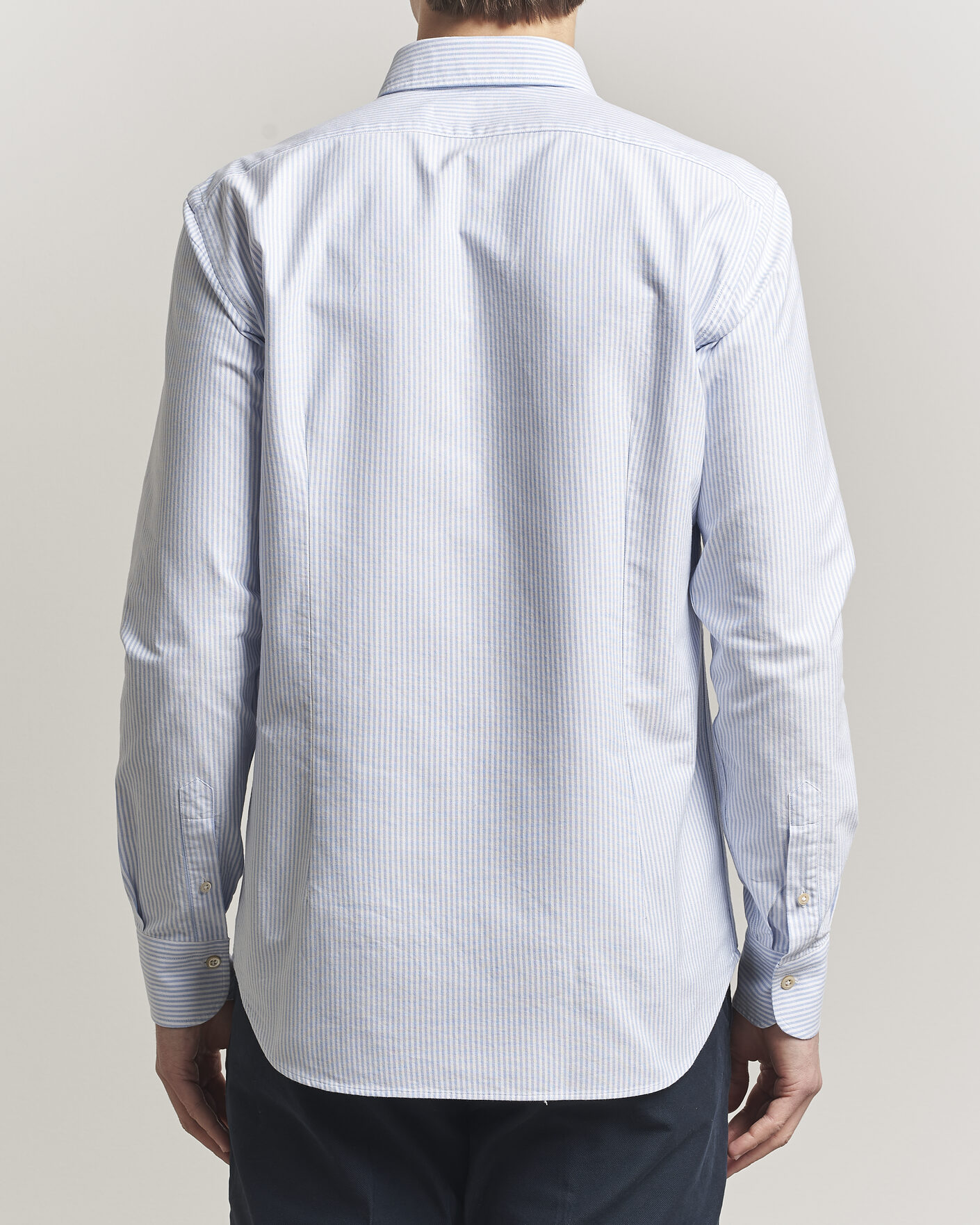 Homme | Chemises | Grigio | Oxford Button Down Shirt Light Blue Stripe