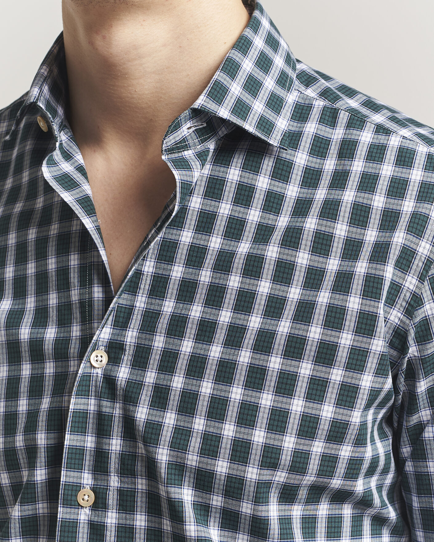 Homme | Chemises | Grigio | Washed Casual Shirt Green Check