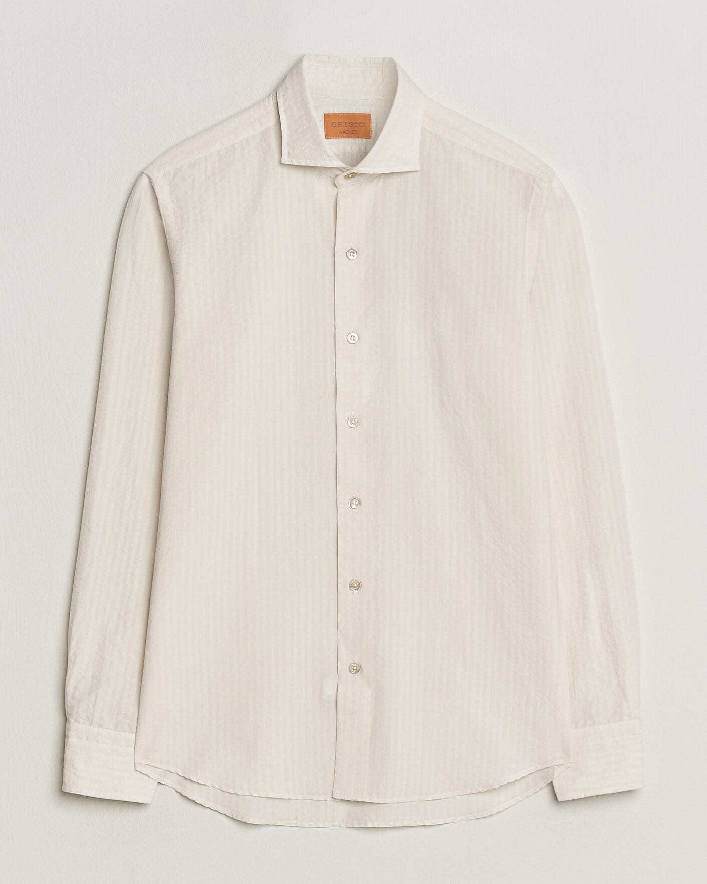 Homme | Chemises | Grigio | Cotton/Linen Seersucker Shirt Off White