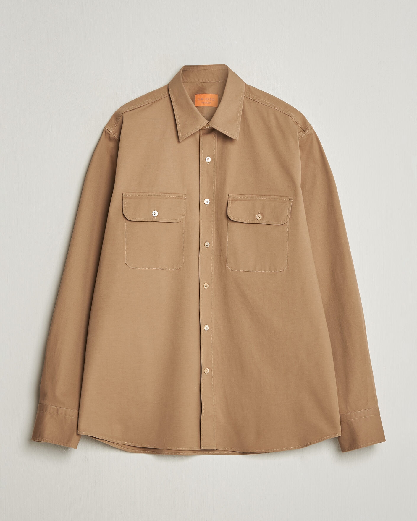 Homme | Chemises | Grigio | Illinois Cotton Overshirt Khaki