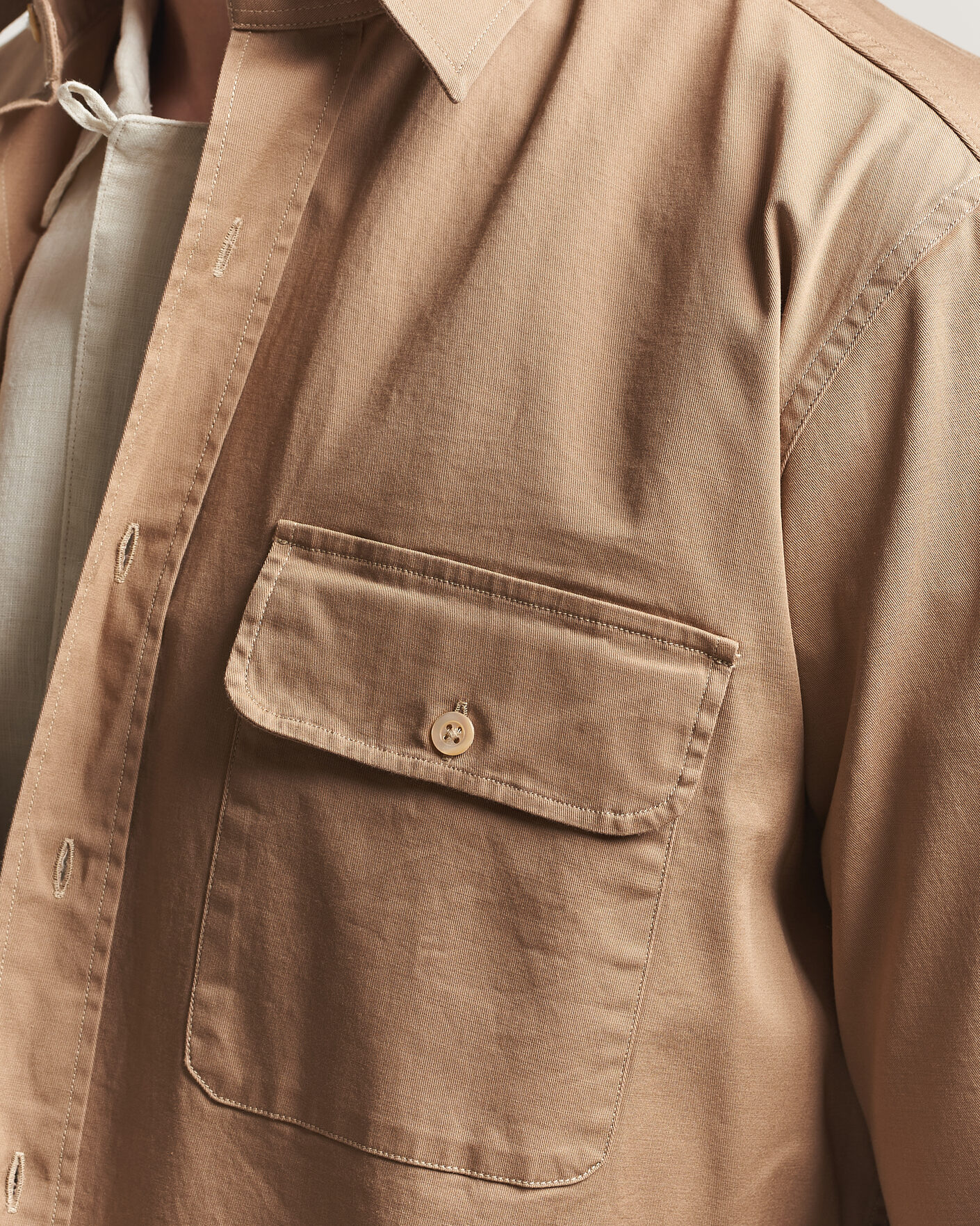 Homme | Chemises | Grigio | Illinois Cotton Overshirt Khaki