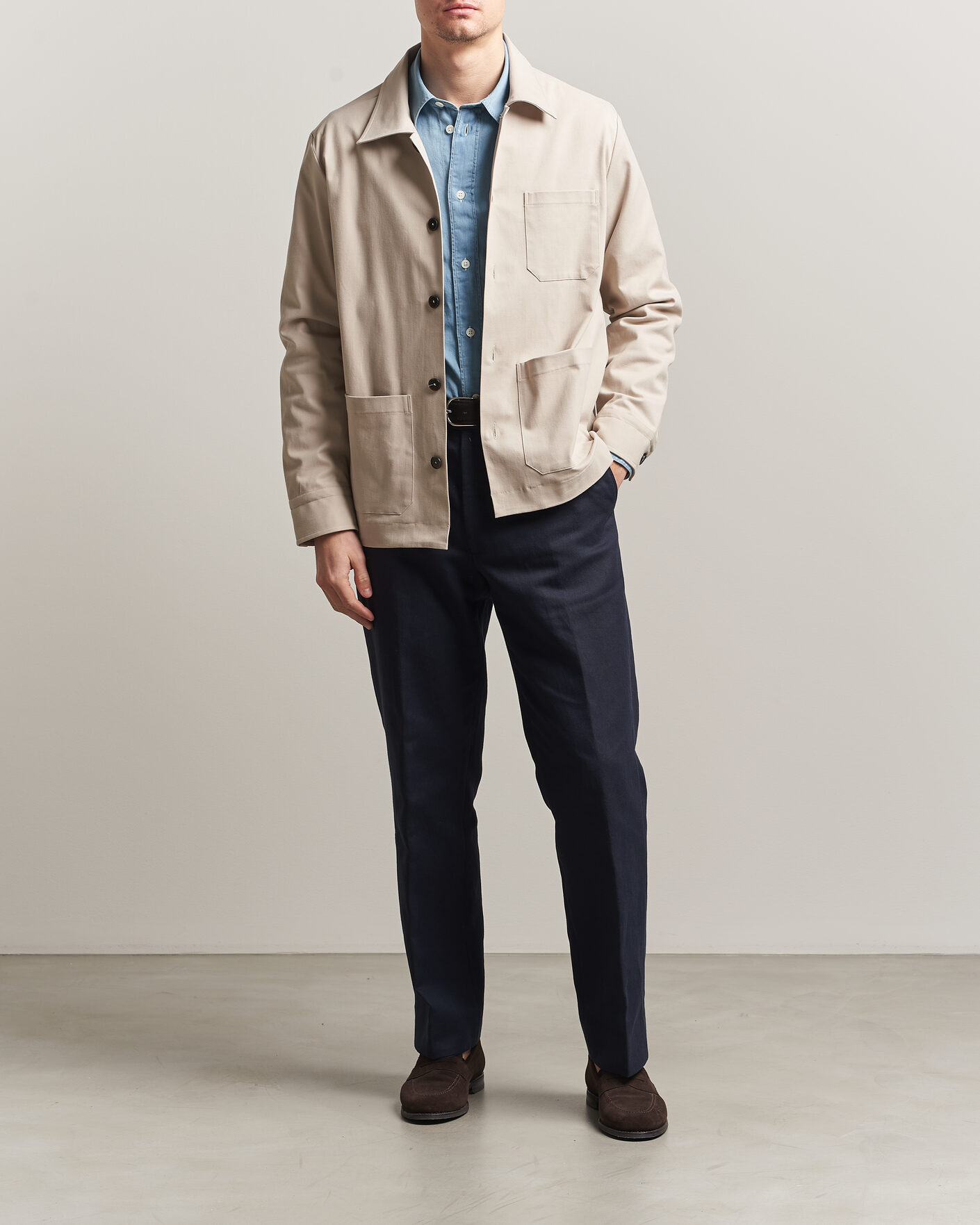 Homme | Manteaux Et Vestes | Grigio | Cotton Chore Jacket Beige