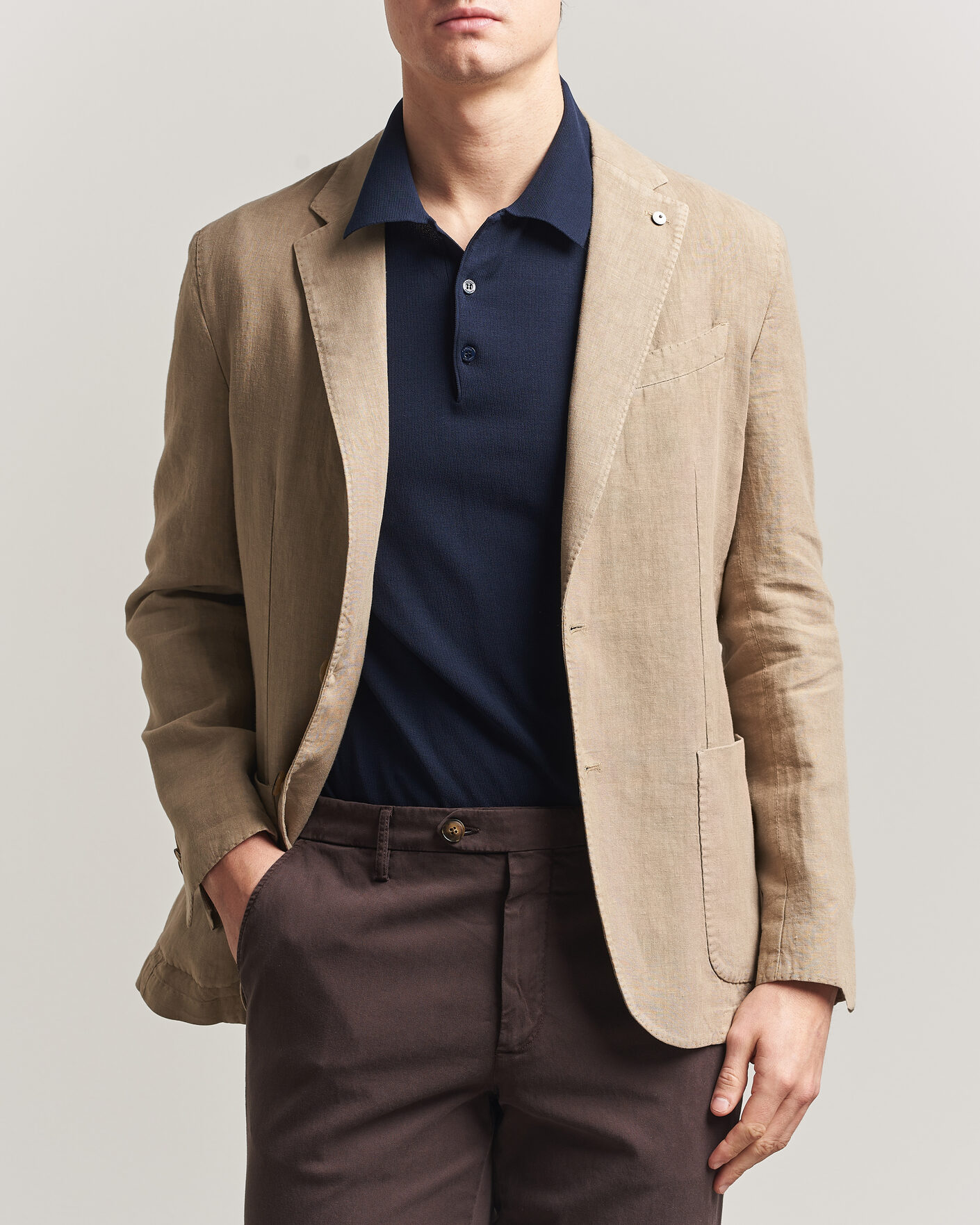 Homme | Blazers | L.B.M. 1911 | Jack Regular Fit Linen Blazer Taupe
