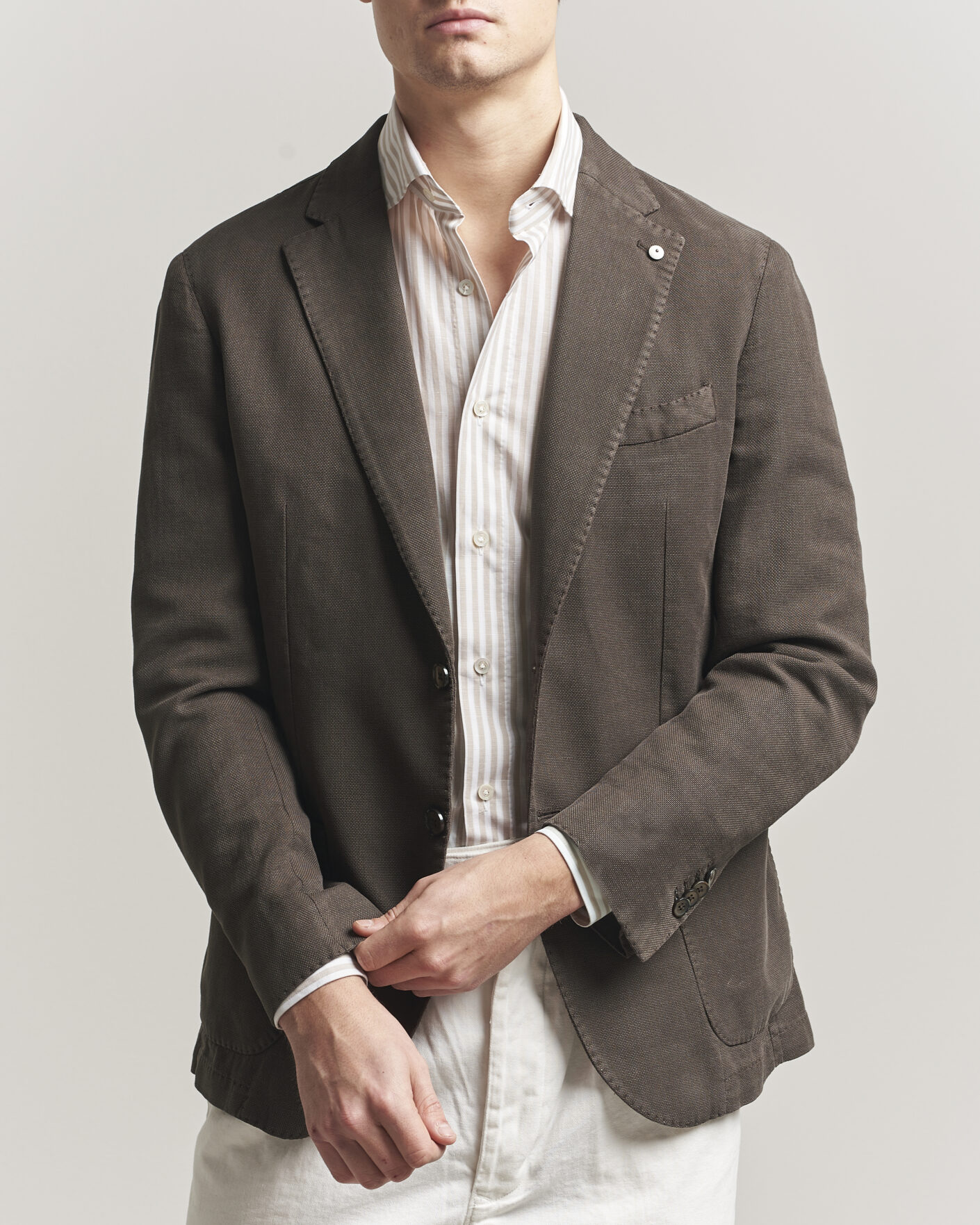 Homme | Blazers | L.B.M. 1911 | Jack Regular Fit Structured Cotton Blazer Brown