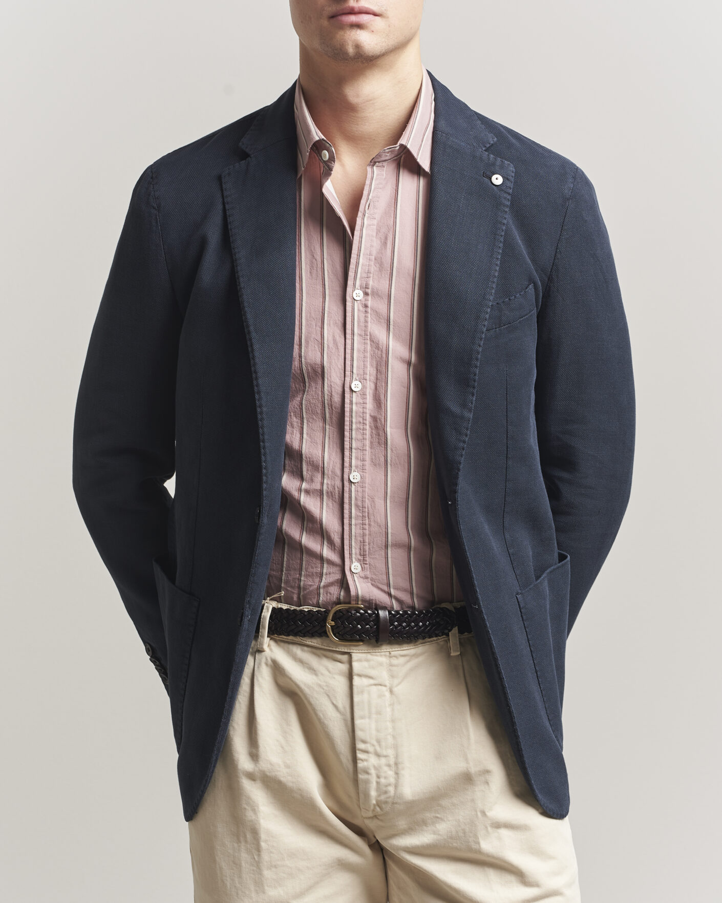 Homme | Blazers | L.B.M. 1911 | Jack Regular Fit Structured Cotton Blazer Navy