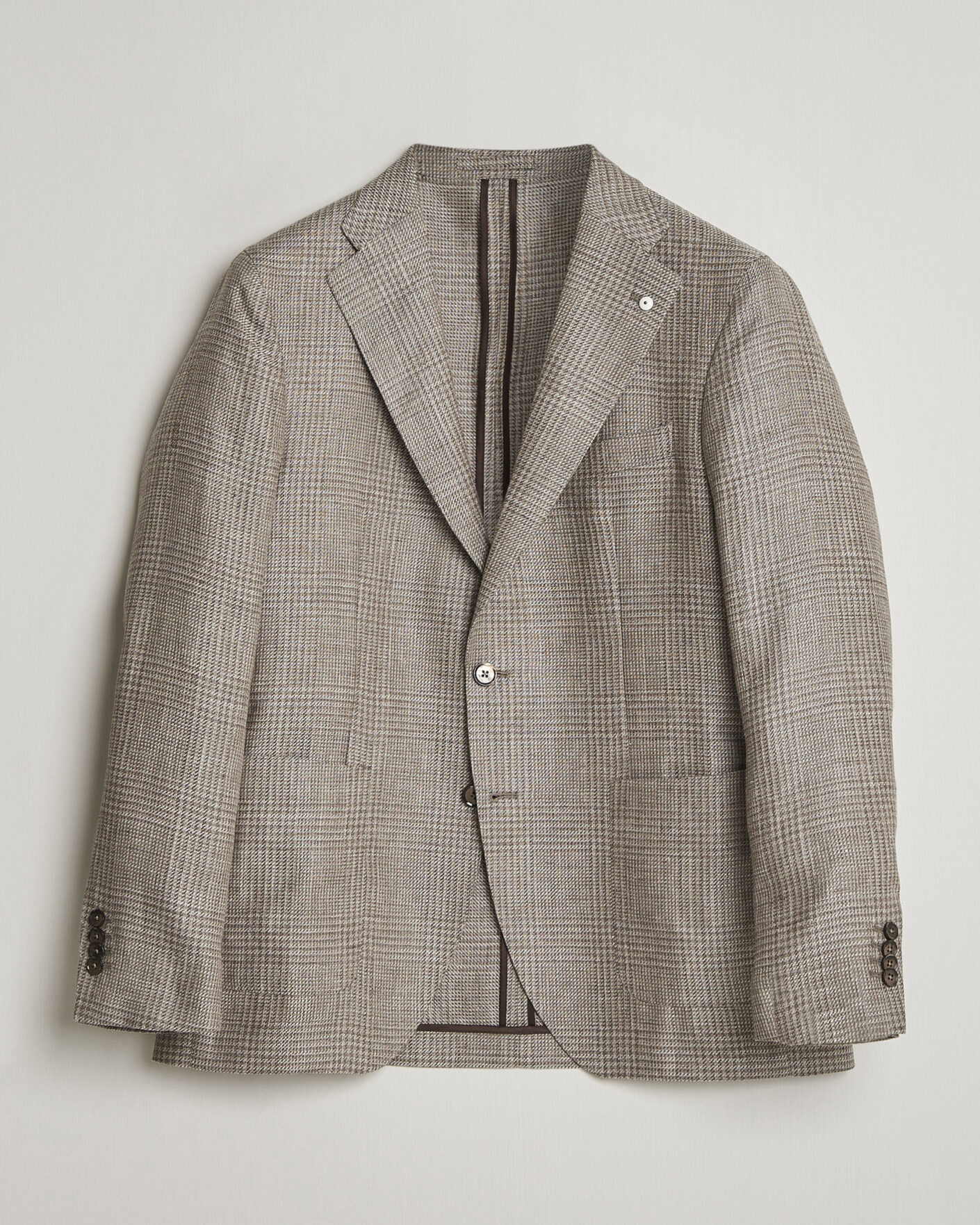 Homme | Blazers | L.B.M. 1911 | Jack Regular Fit Linen/Wool Checked Blazer Taupe